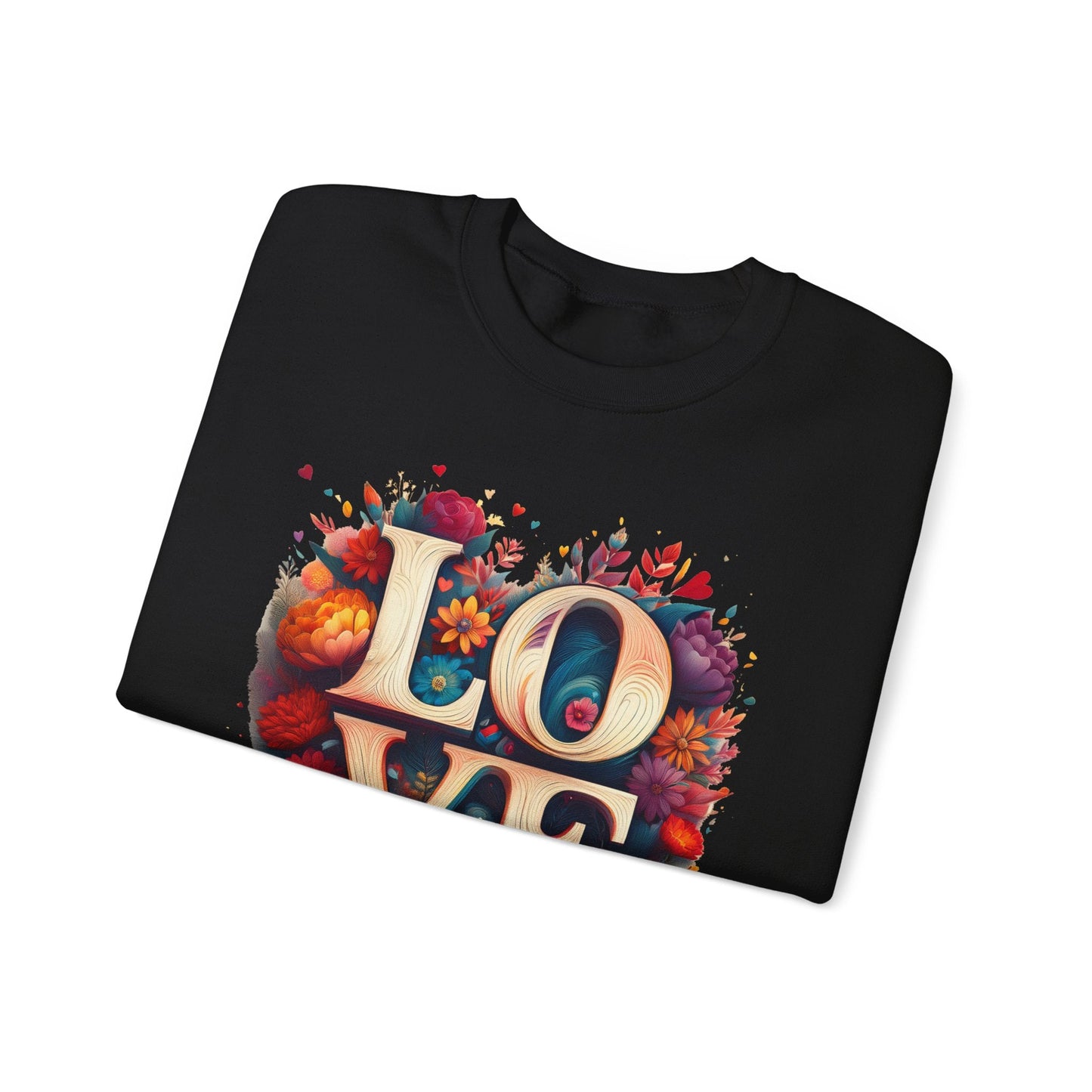 Floral Love Sweatshirt Unisex Valentines Day Gift Love Flower Crewneck Sweatshirt