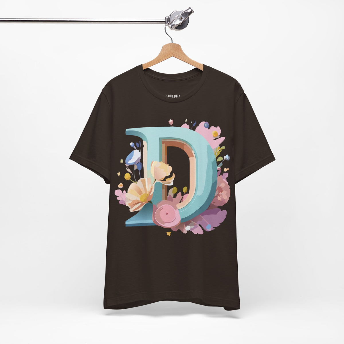 Letter D Graphic Unisex Cotton Bella+Canvas Tee with Art Letter Design