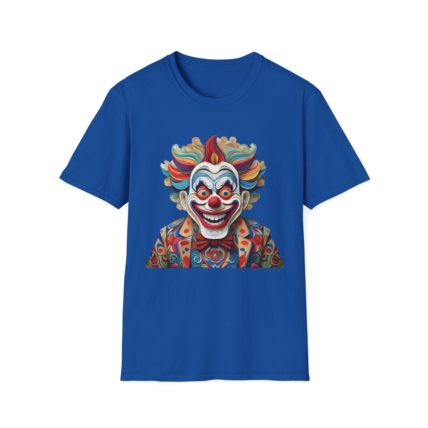 Graphic Clown Themed Unisex Softstyle Tee Funny Man Circus Scary Man Gildan 64000