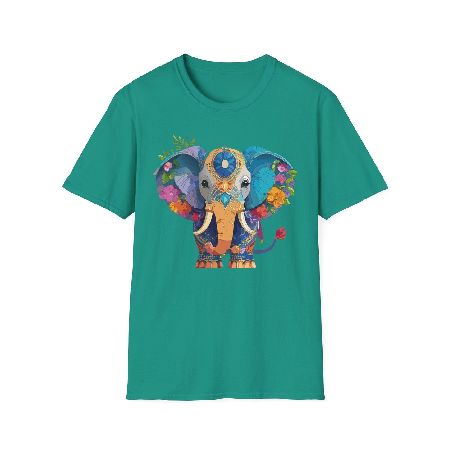 Elephant Graphic Shirt For Adults Unisex Softstyle Tee 100 Percent Cotton Gildan 64000