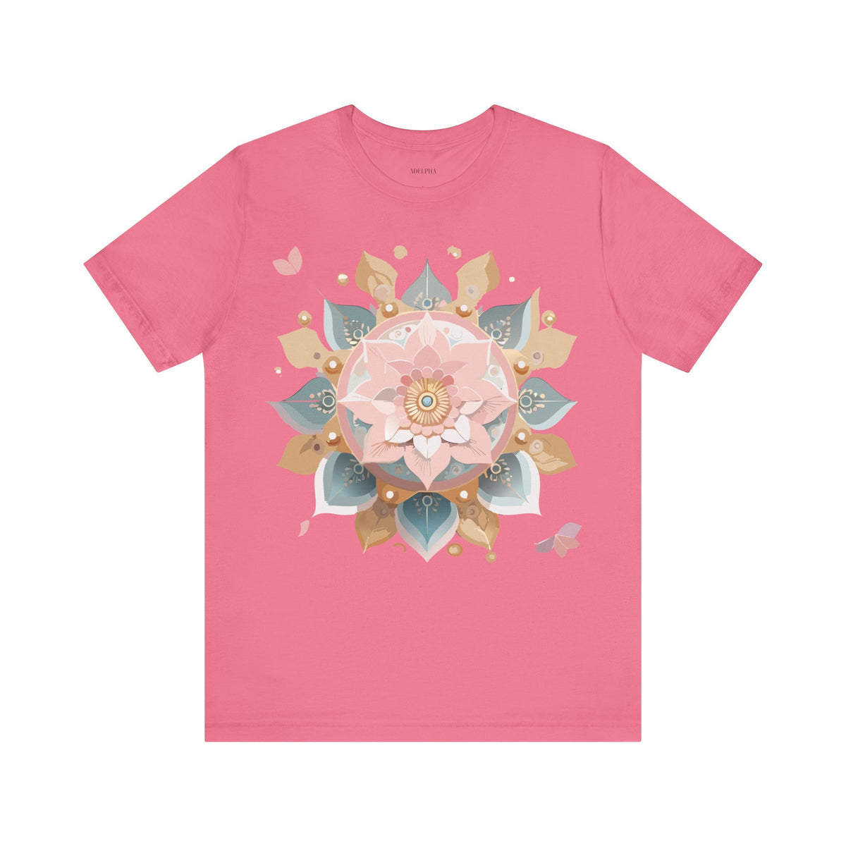 Mandala Graphic Unisex Cotton Bella+Canvas Tee with Floral Art Design d25