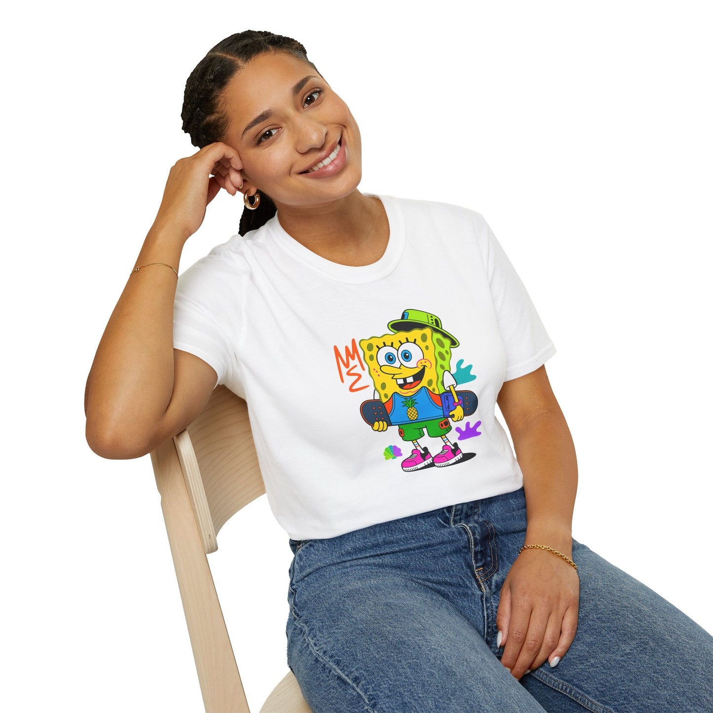 Unisex Cartoon T Shirt With Animals Animation Tee Softstyle Gildan 64000 Cotton Fabric