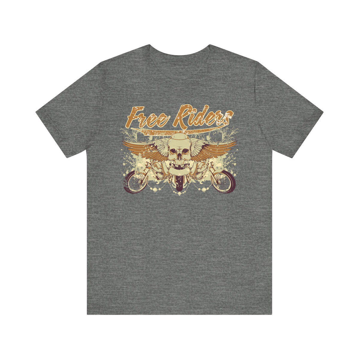 Free Riders Skull Motorcycle Tee Biker Graphic Art Design T-Shirt A-1