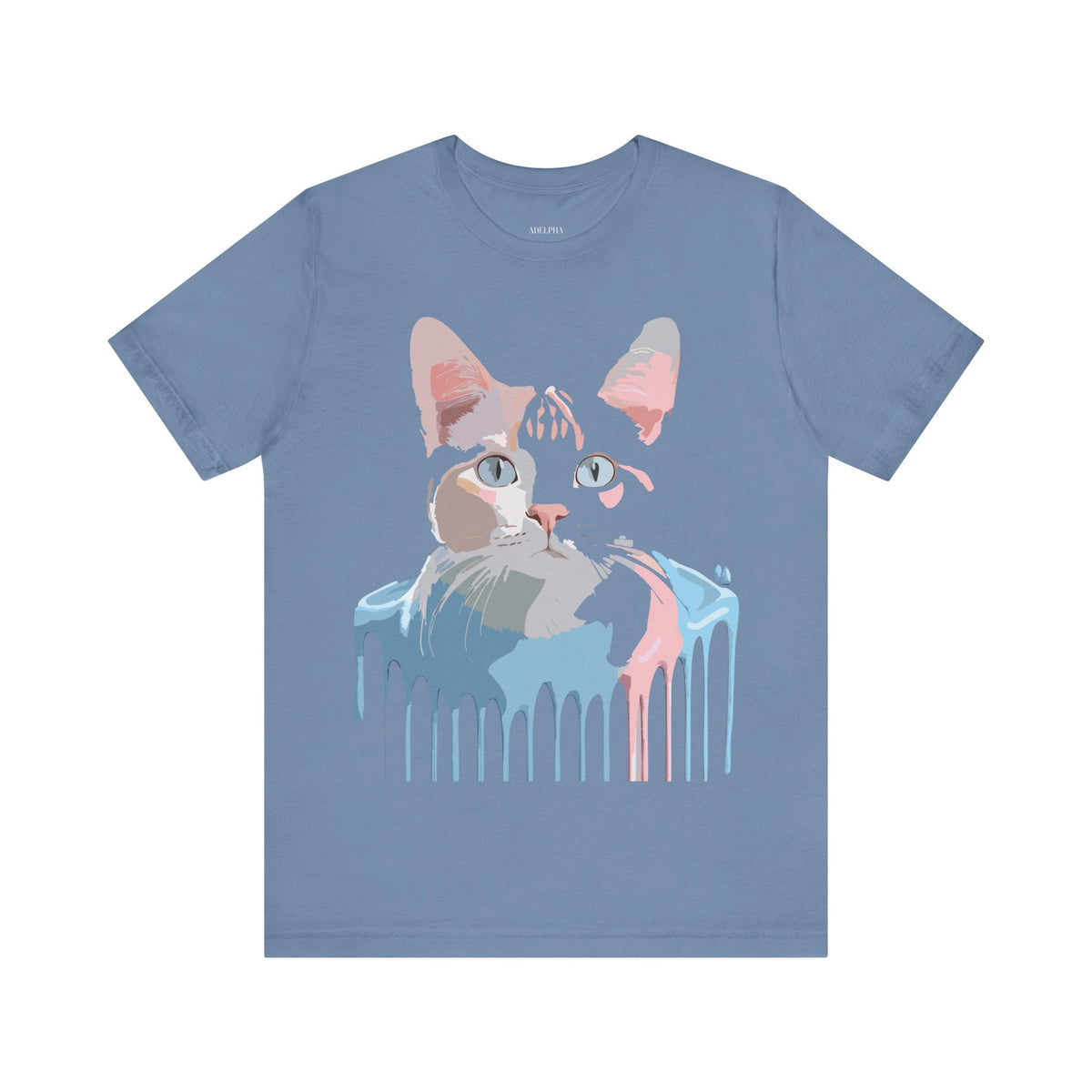 Cat Graphic Unisex Cotton Bella+Canvas Tee with Art Animal Design e208