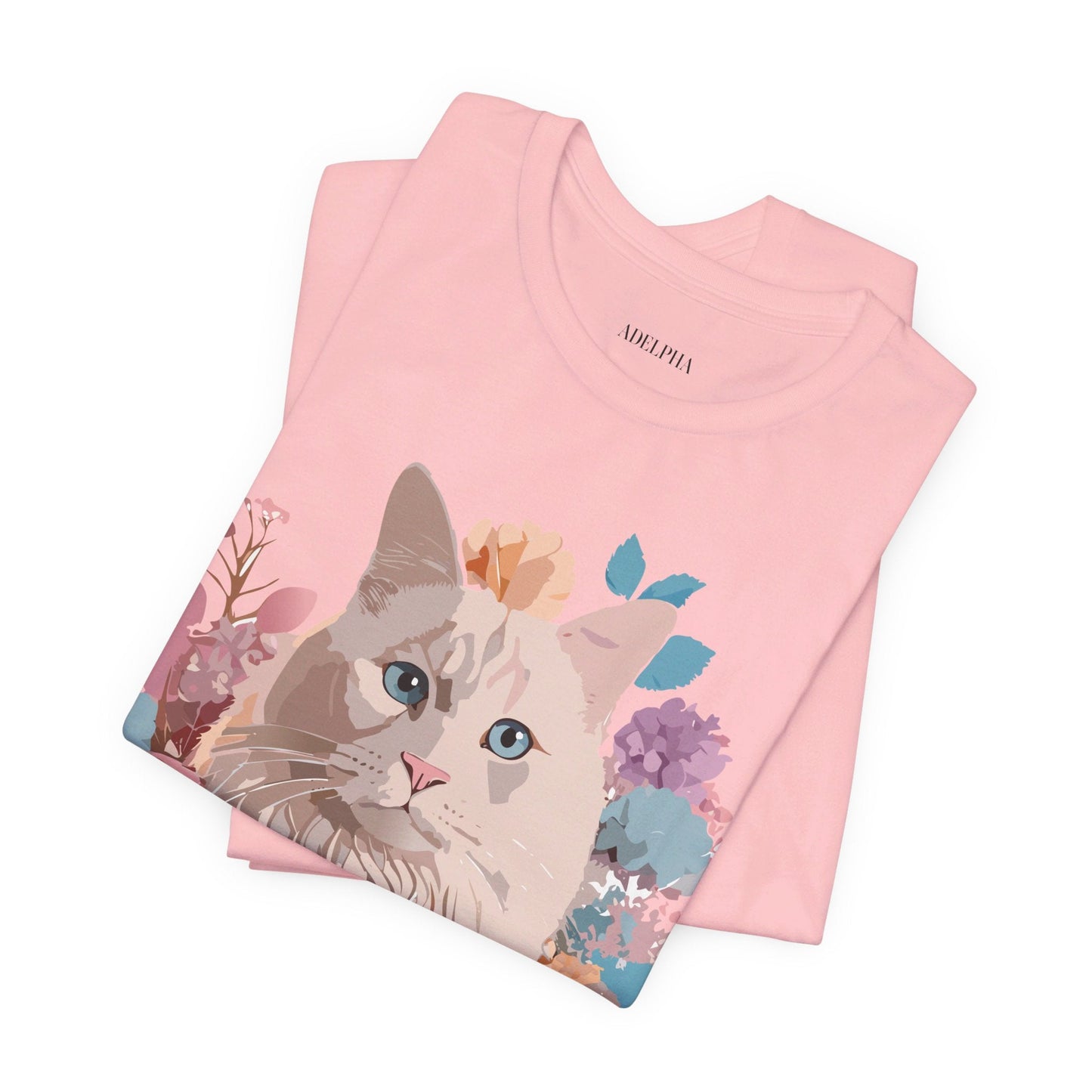 Cat Graphic Tee Unisex Short Sleeve Shirt With Vintage Art Adelpha