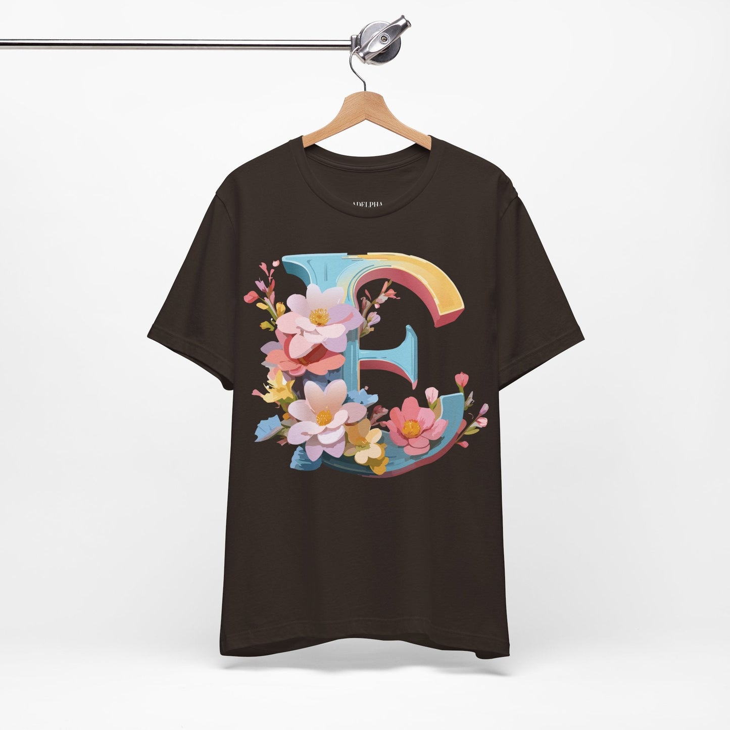 Letter E Shirt Unisex Graphic Tee By Adelpha Vintage Inspired Short Sleeve Casual