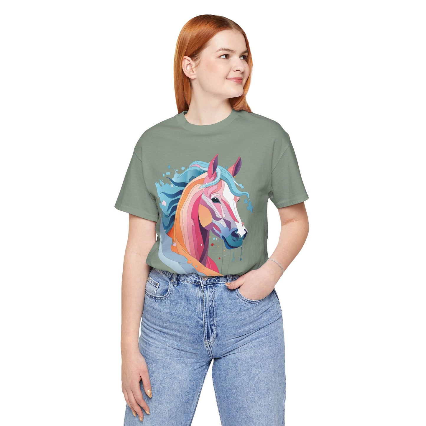 Unisex Animal Tee Shirt With Art Design Wild Animals Short Sleeve Premium Comfort Fit