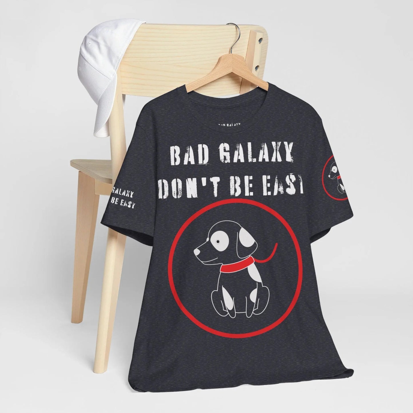 Bad Galaxy Funny Dog Tee Shirt 100 Percent Cotton Made In USA With Eco Friendly Inks