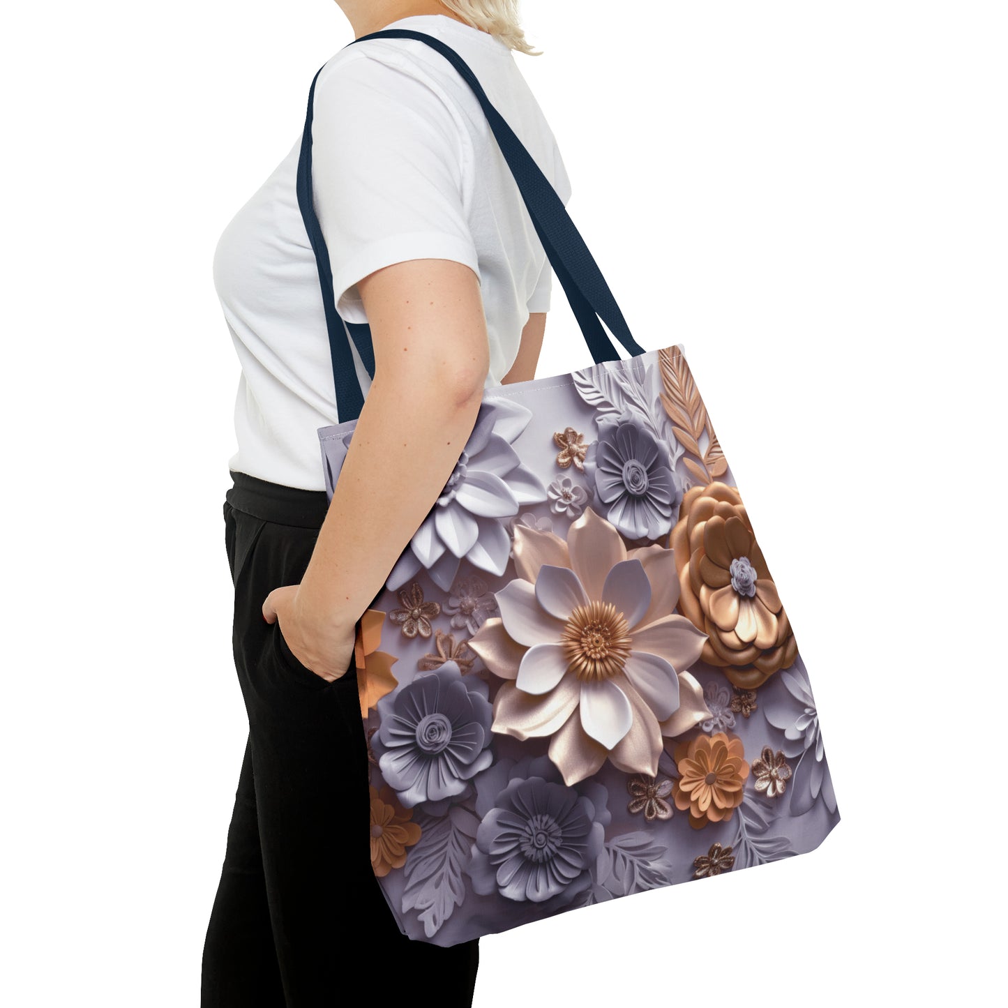 Bolsa de lona con estampados florales 