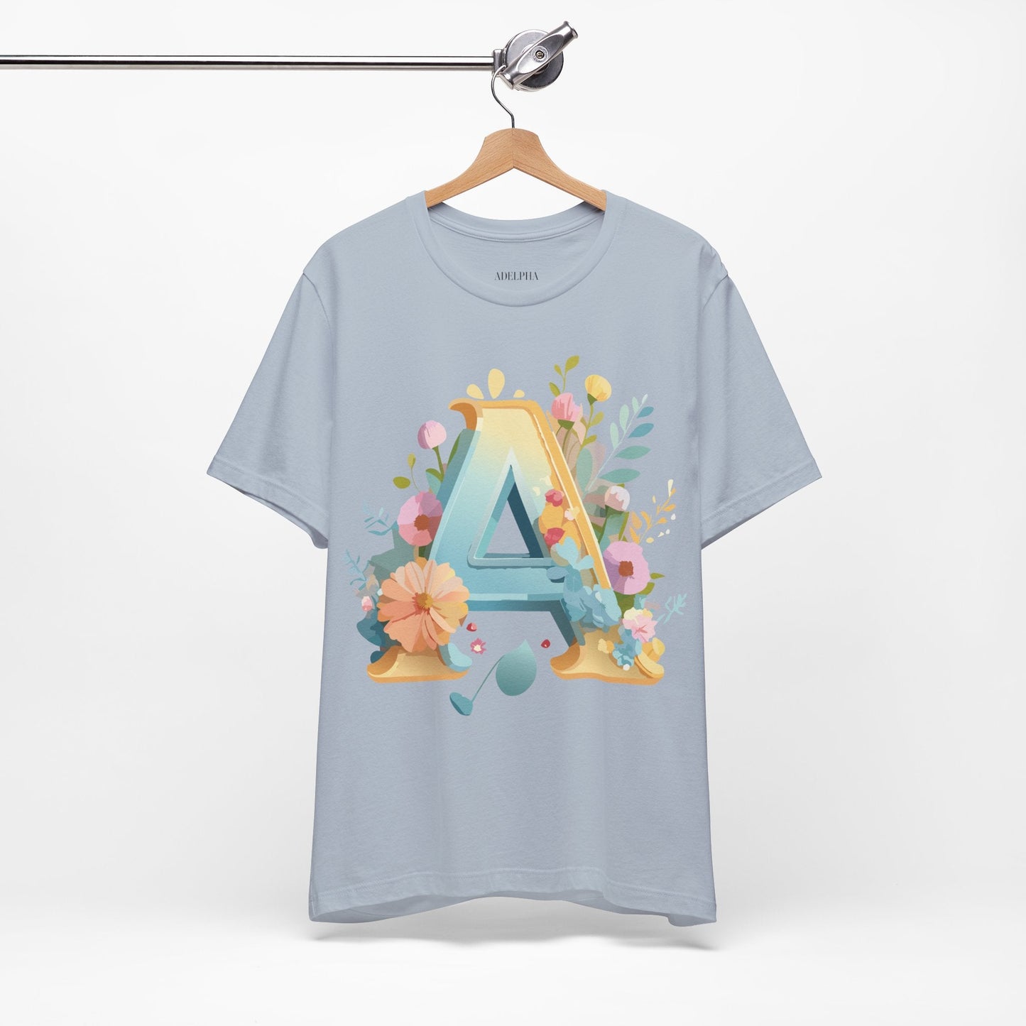 Letter A Shirt Graphic Tee Unisex Vintage Inspired Adelpha Art Jersey Short Sleeve