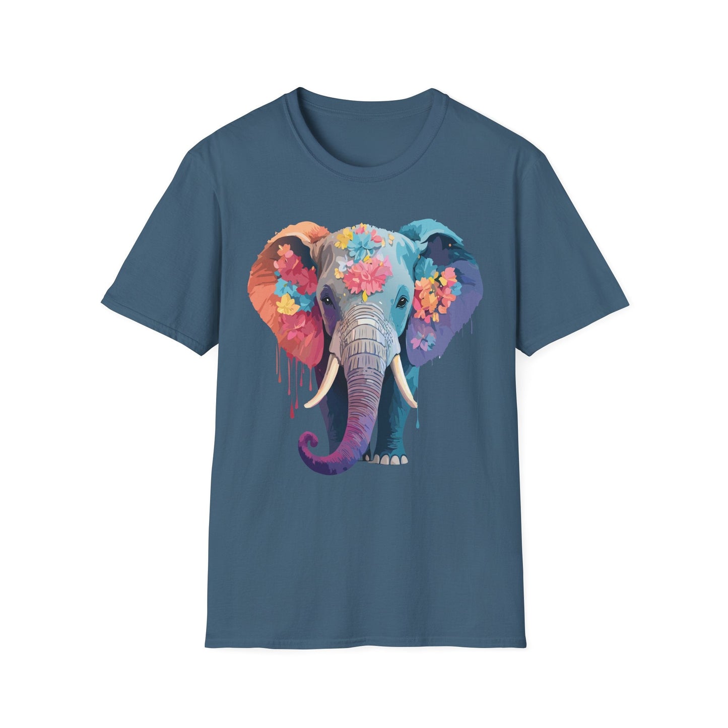 Unisex Elephant T Shirt Gildan SoftStyle 64000 100 Percent Ring Spun Cotton Tee Shirt