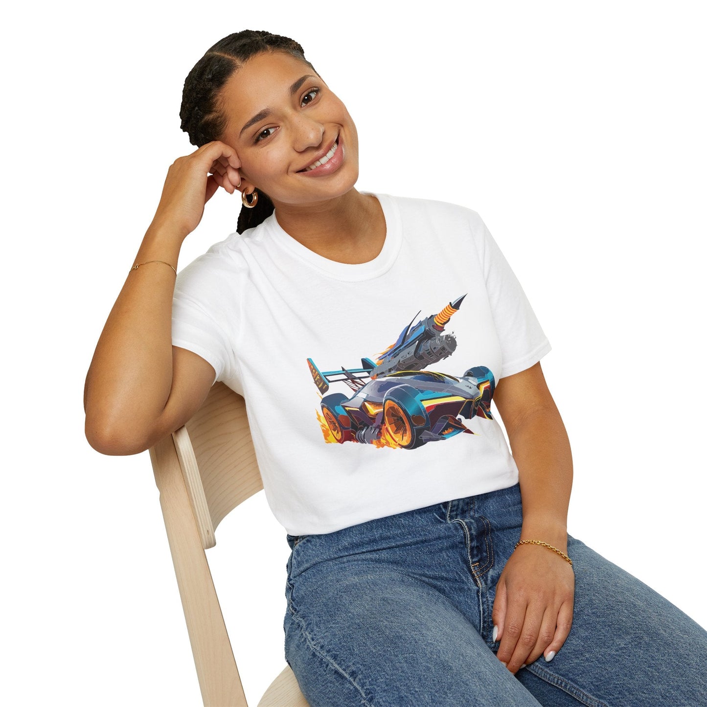 Unisex Car T Shirt Softstyle Cotton Tee With Car Design Hot Wheels Graphic Tee For Men And Women