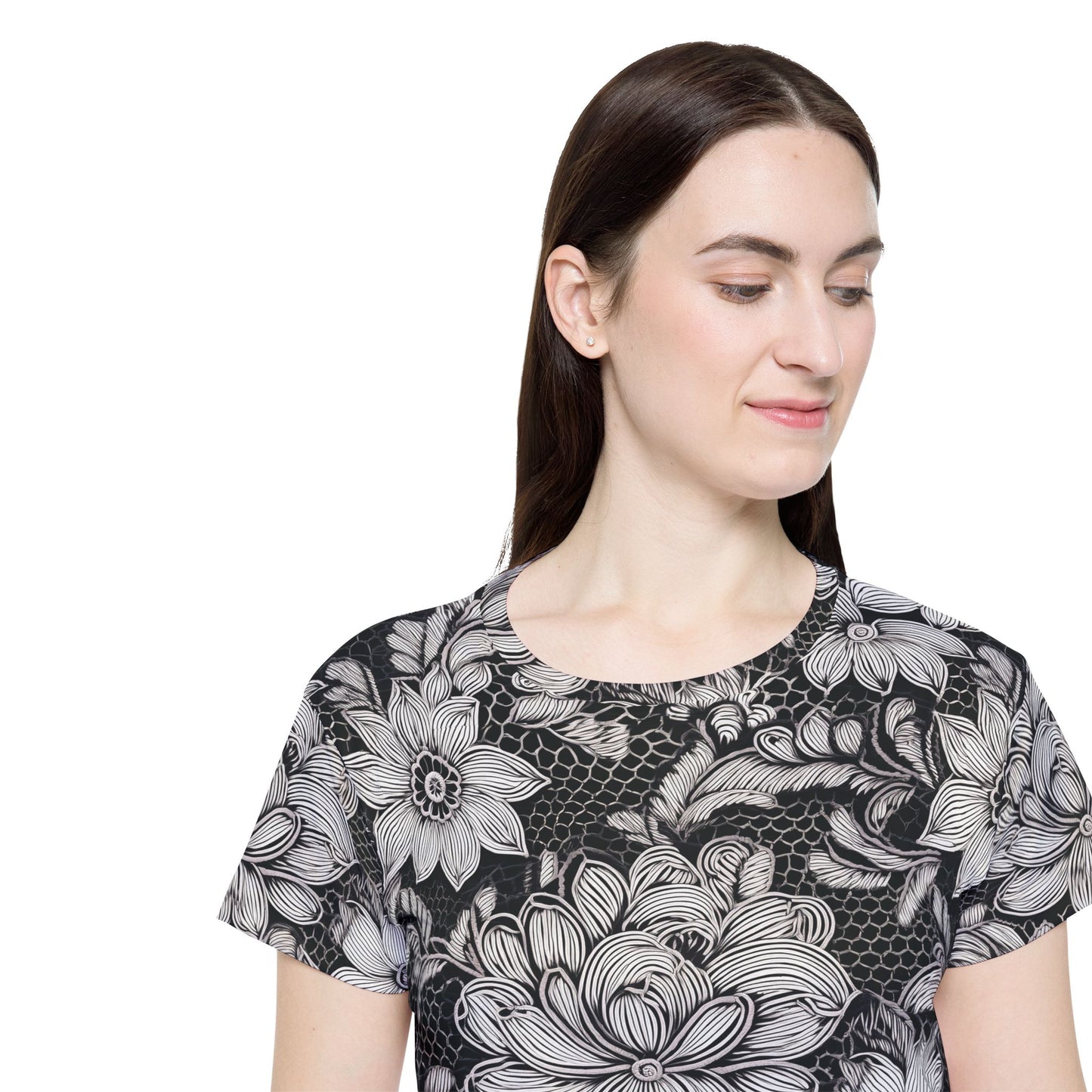 Lace Print Poly Shirt, Poly Shirt with Lace Print, Lace Shirt 6