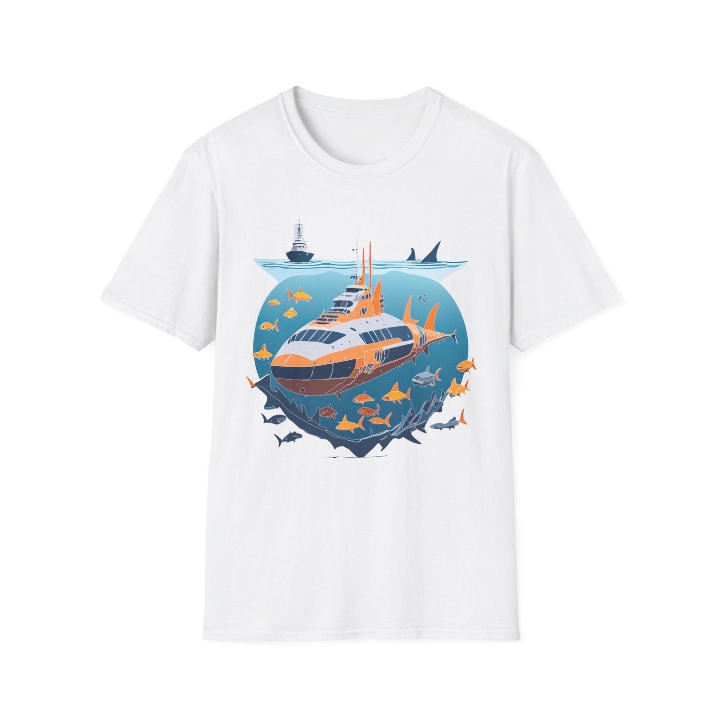 Ocean Tee Shirt Unisex Short Sleeve Gildan Softstyle 64000 Premium Comfort Ocean Artwork