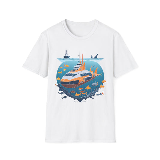 Ocean Tee Shirt Unisex Short Sleeve Gildan Softstyle 64000 Premium Comfort Ocean Artwork