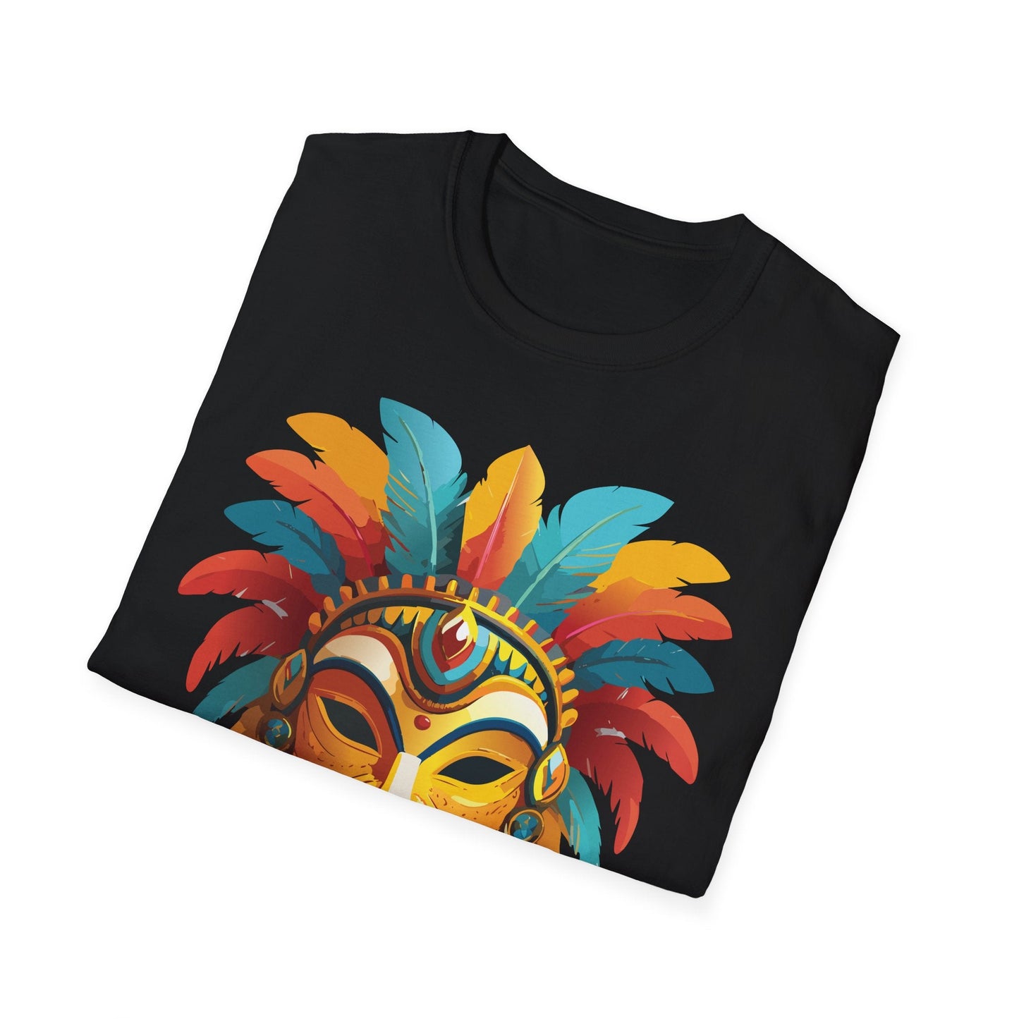 Mask Tee Shirt Unisex Masquerade Design Gildan Softstyle 100 Percent Cotton Tee for Everyday Comfort