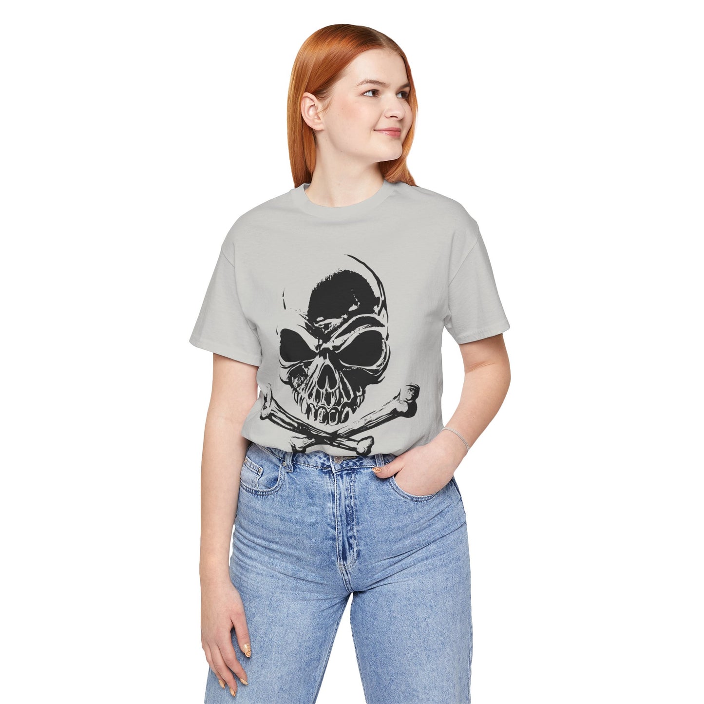 Black Skull Graphic Design Tee, Skull Shirt, Vintage Tees, Art Design T-Shirt, Vintage Graphic Tee, Art Shirts with Skulls