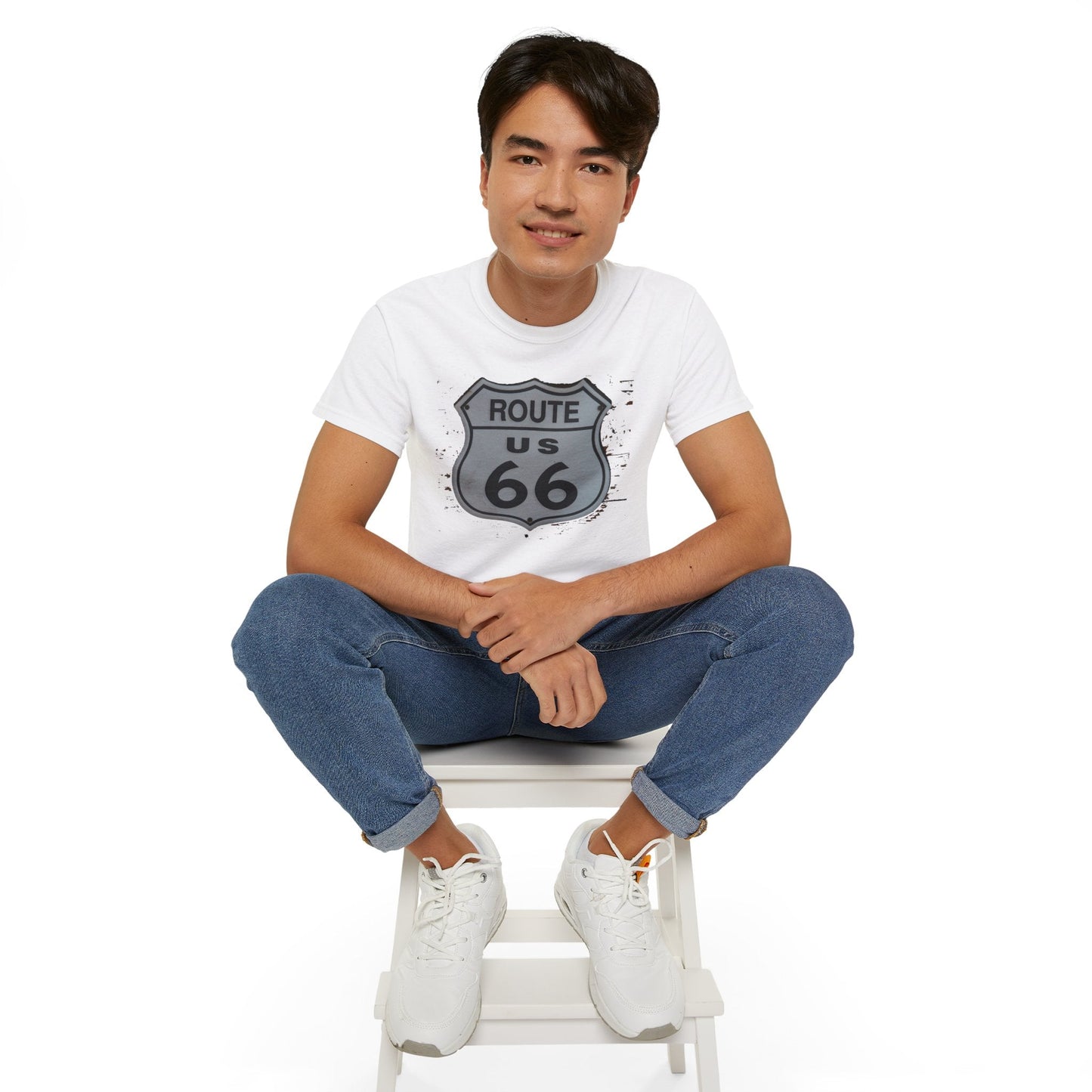 Route 66 Graphic Tee Unisex 100 Cotton with Vintage Art Design