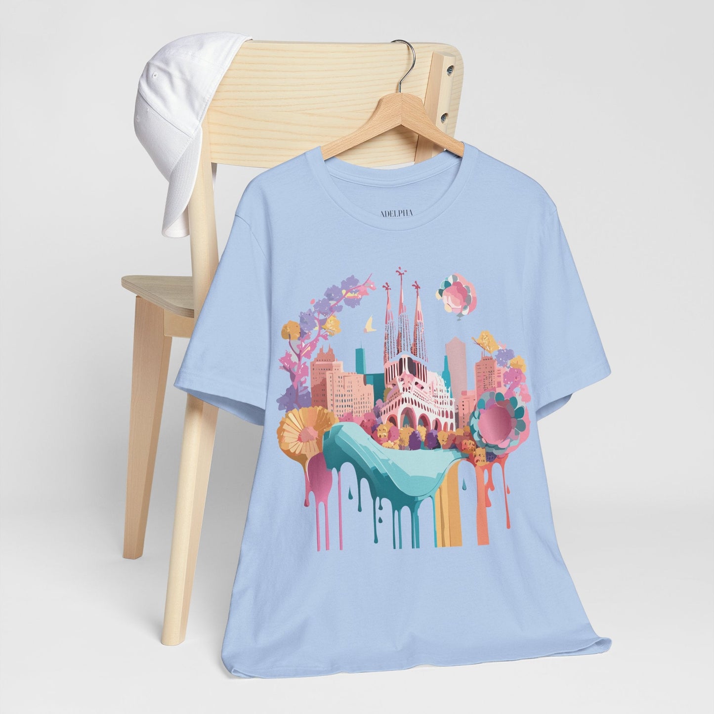 Unisex Graphic Tee Barcelona Design By Adelpha Vintage Artwork Unisex Jersey Short Sleeve Shirt