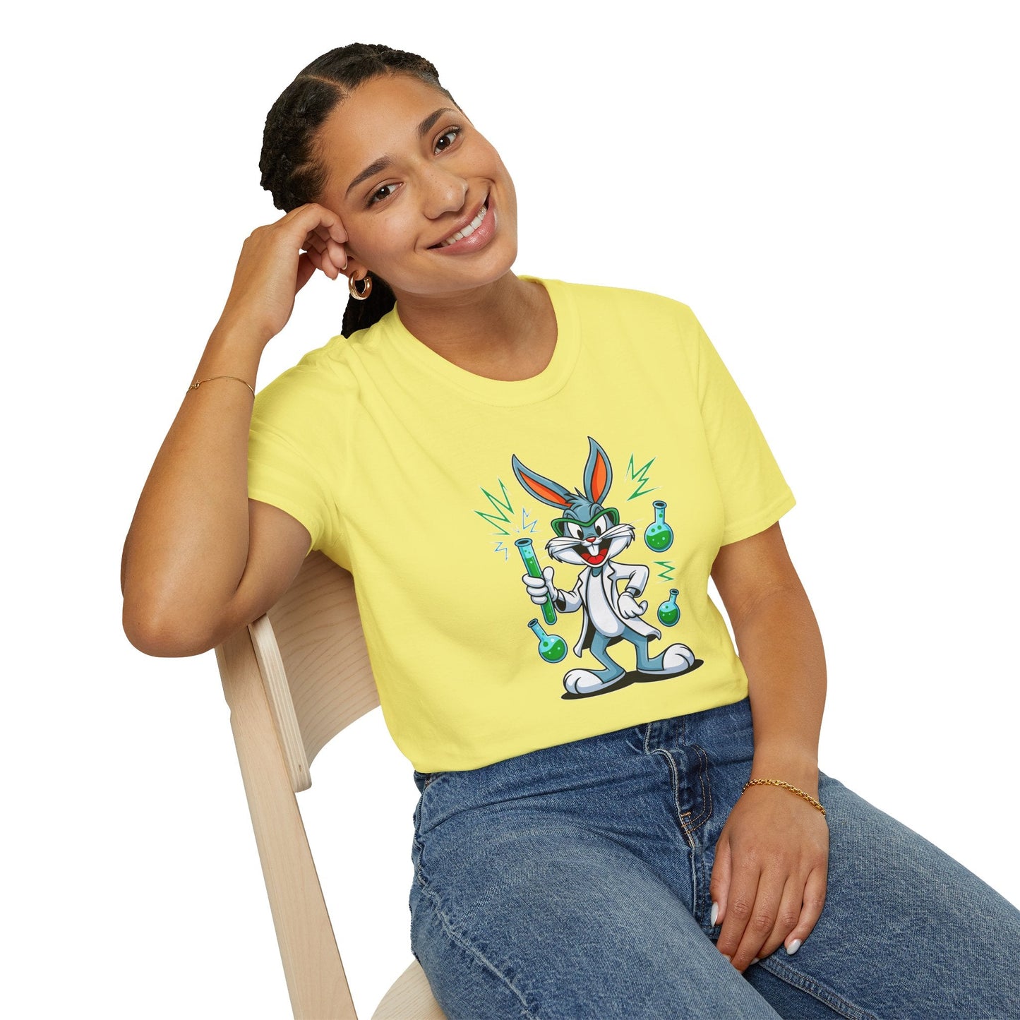 Bugs Bunny T Shirt Unisex Softstyle Cartoon Tee 100 Percent Ring Spun Cotton Graphic Artwork
