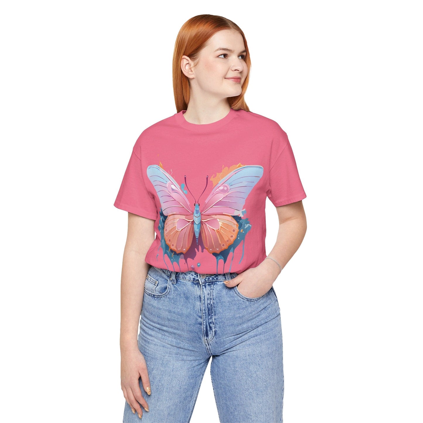 Butterfly Graphic Tee Unisex Short Sleeve Adelpha Vintage Art Shirt