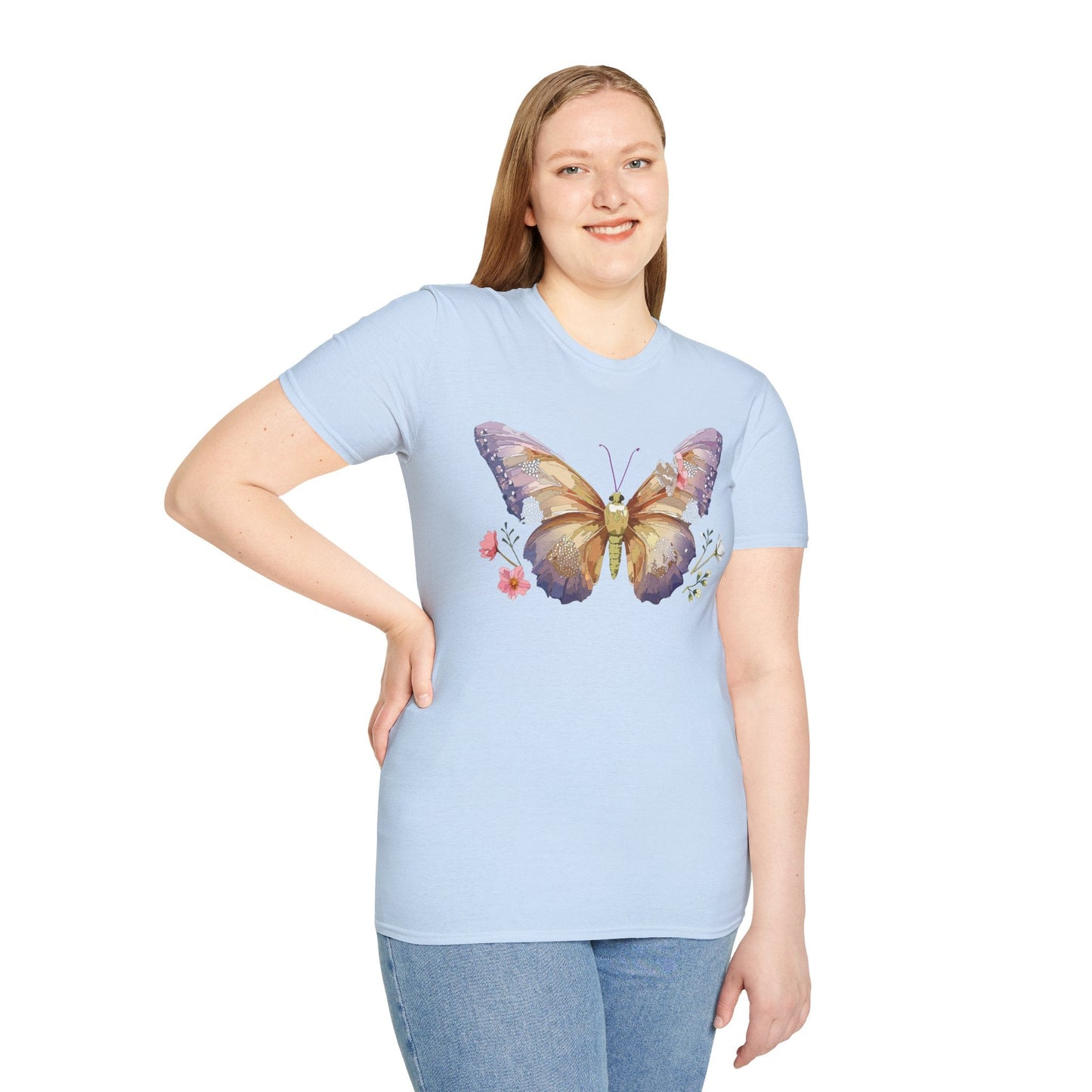 Monarch Butterfly Shirt Unisex Short Sleeve Tee Gildan Softstyle 64000 100 Percent Ring Spun Cotton