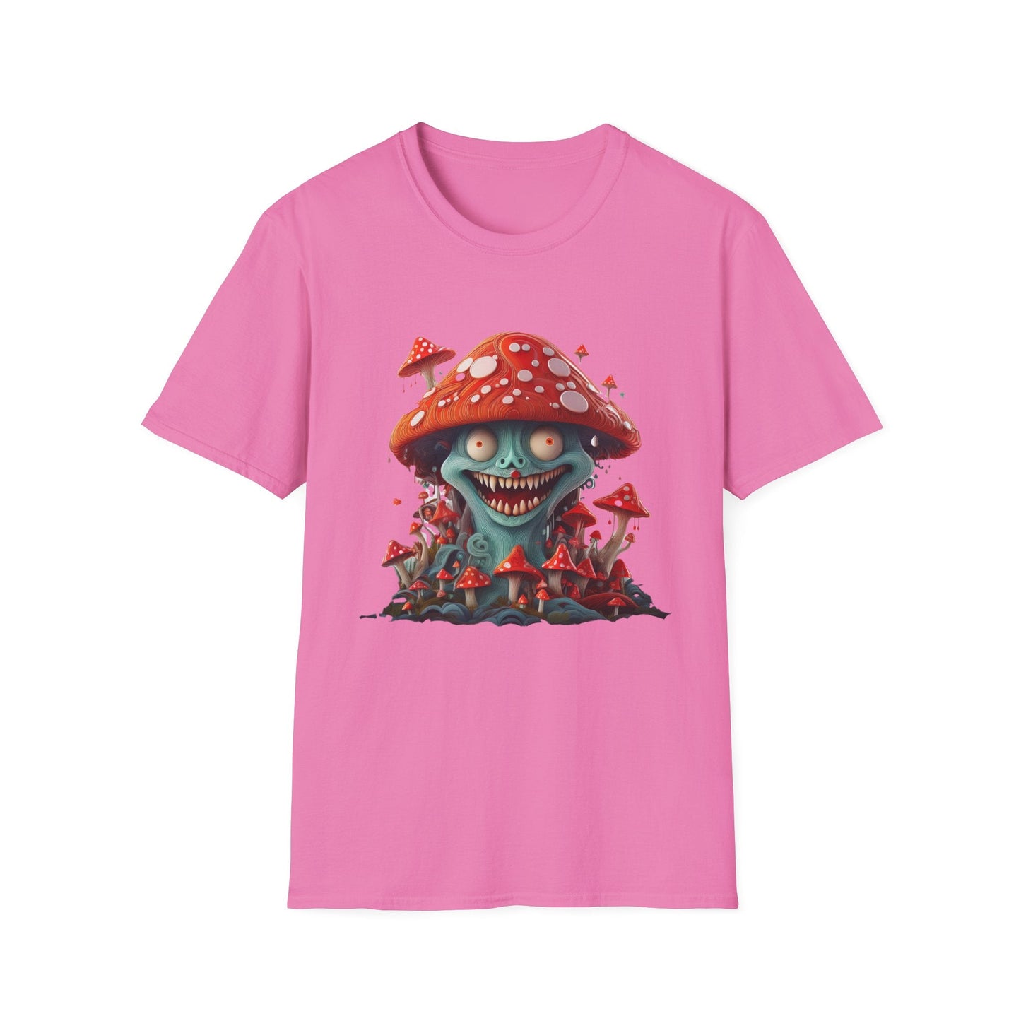 Funny Mashroom Graphic Unisex Softstyle Cotton With Cartoon Illustration Design 2