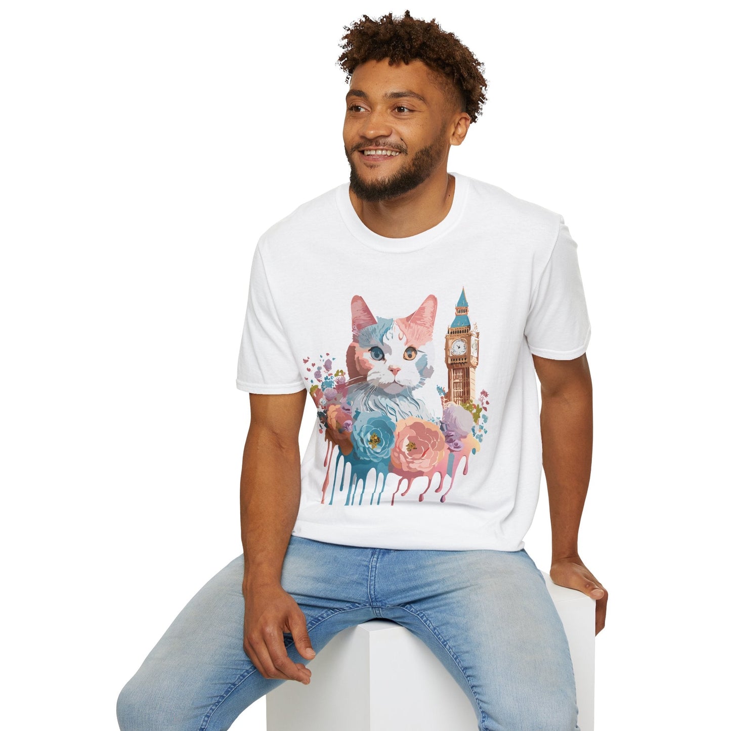 Cat Shirt Unisex Tee Softstyle 64000 Gildan Ring Spun Cotton