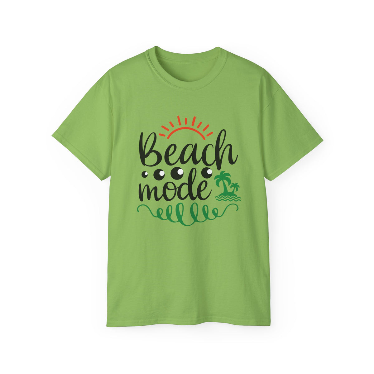 Beach Mode Tee | Palm Tree Sun Wave Graphic