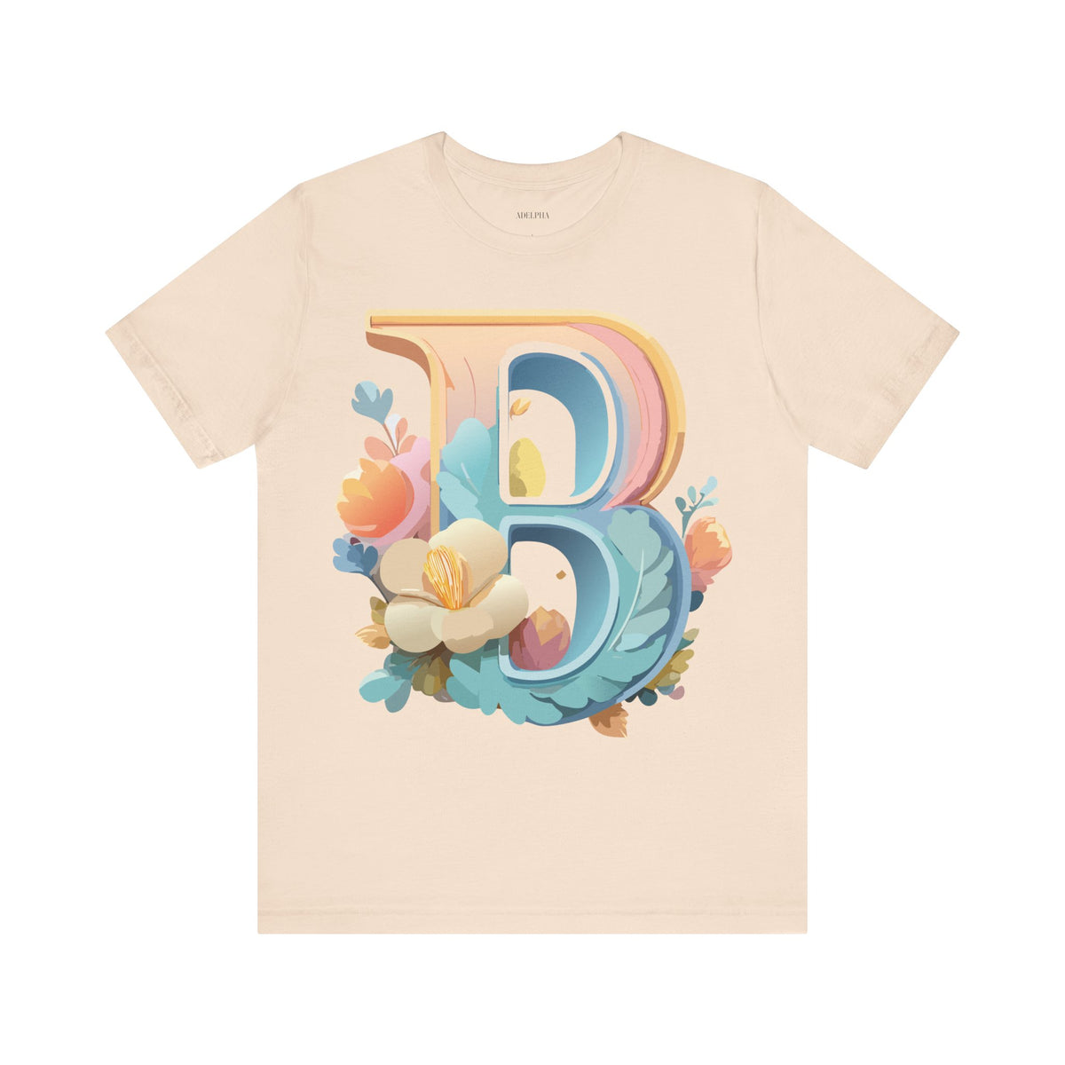 Letter B Graphic Unisex Cotton Bella+Canvas Tee with Art Letter Design