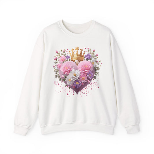 Floral Heart Sweatshirt, Floral Love Sweatshirt, Valentine's Day Sweatshirt, Heart Floral Sweatshirt