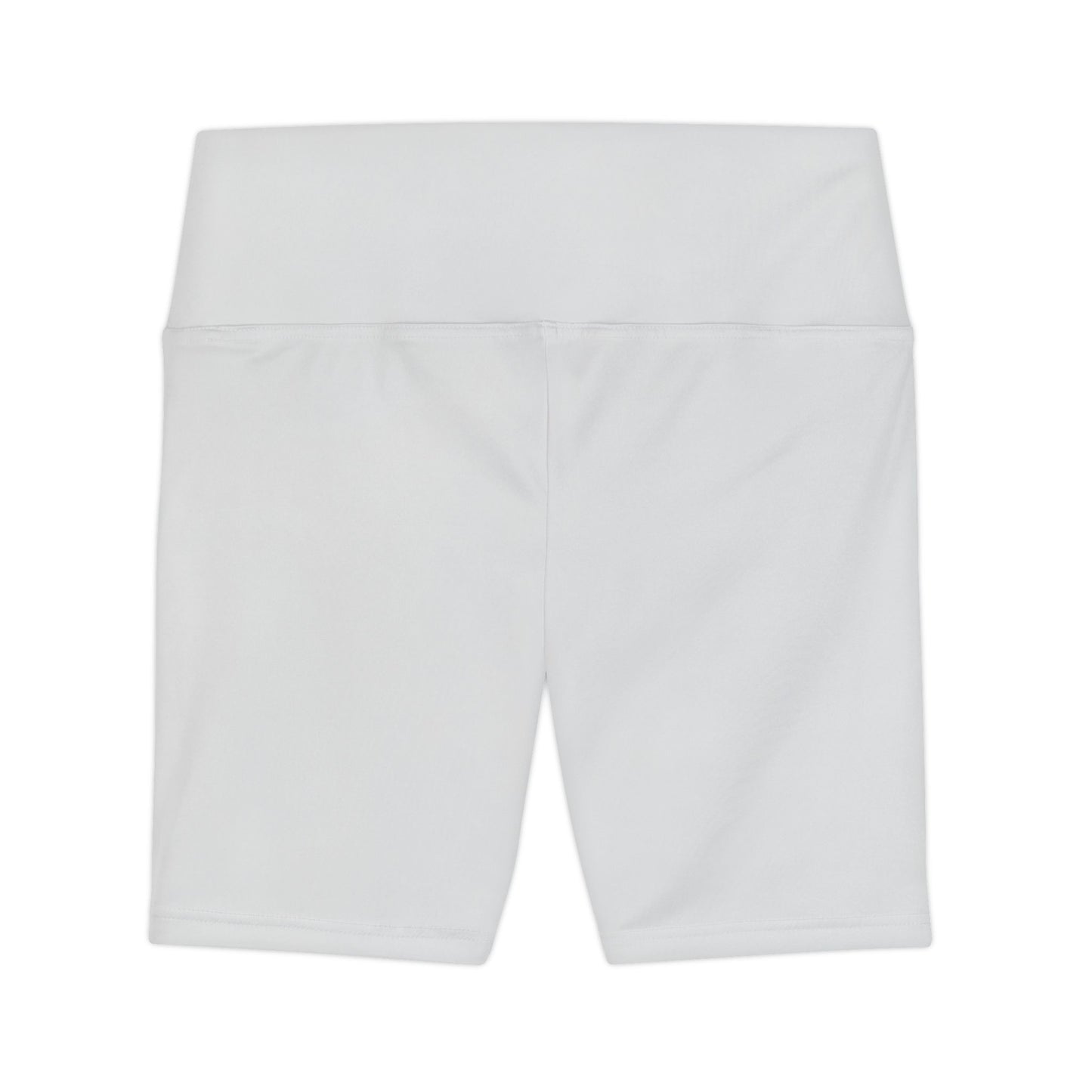 Alabaster White Women's High-Waist Workout Shorts — Breathable AOP Active Biker Shorts