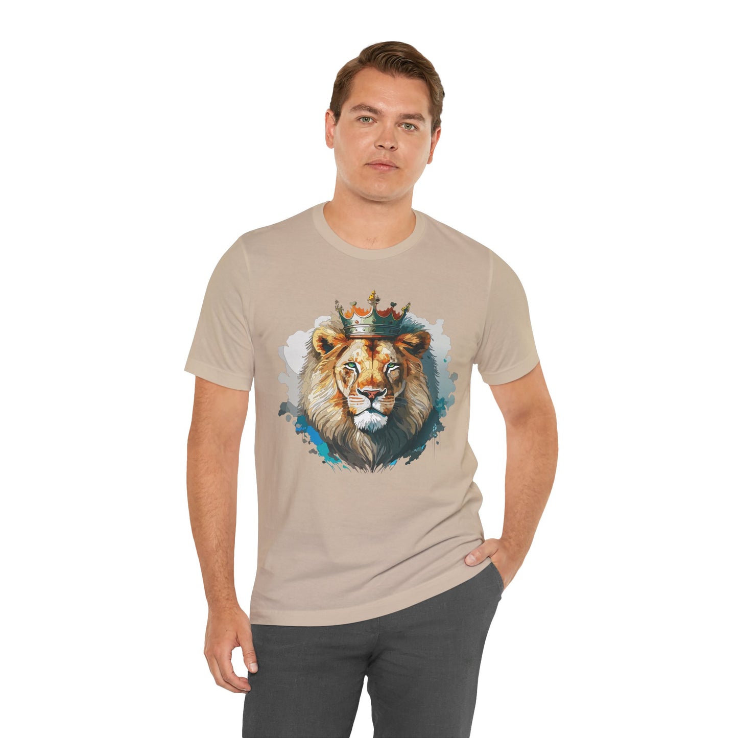 Unisex King Lion Tee, Animal Shirt, Tee Shirt with Lion, Crown T-Shirt, Animal King Tees, Crown Shirt, Safari T-Shirt 3