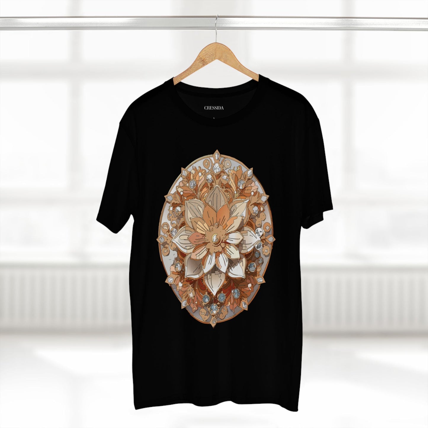 Floral Graphic T-Shirt Unisex 100 Cotton Art Design with Antique Flowers Tee 13