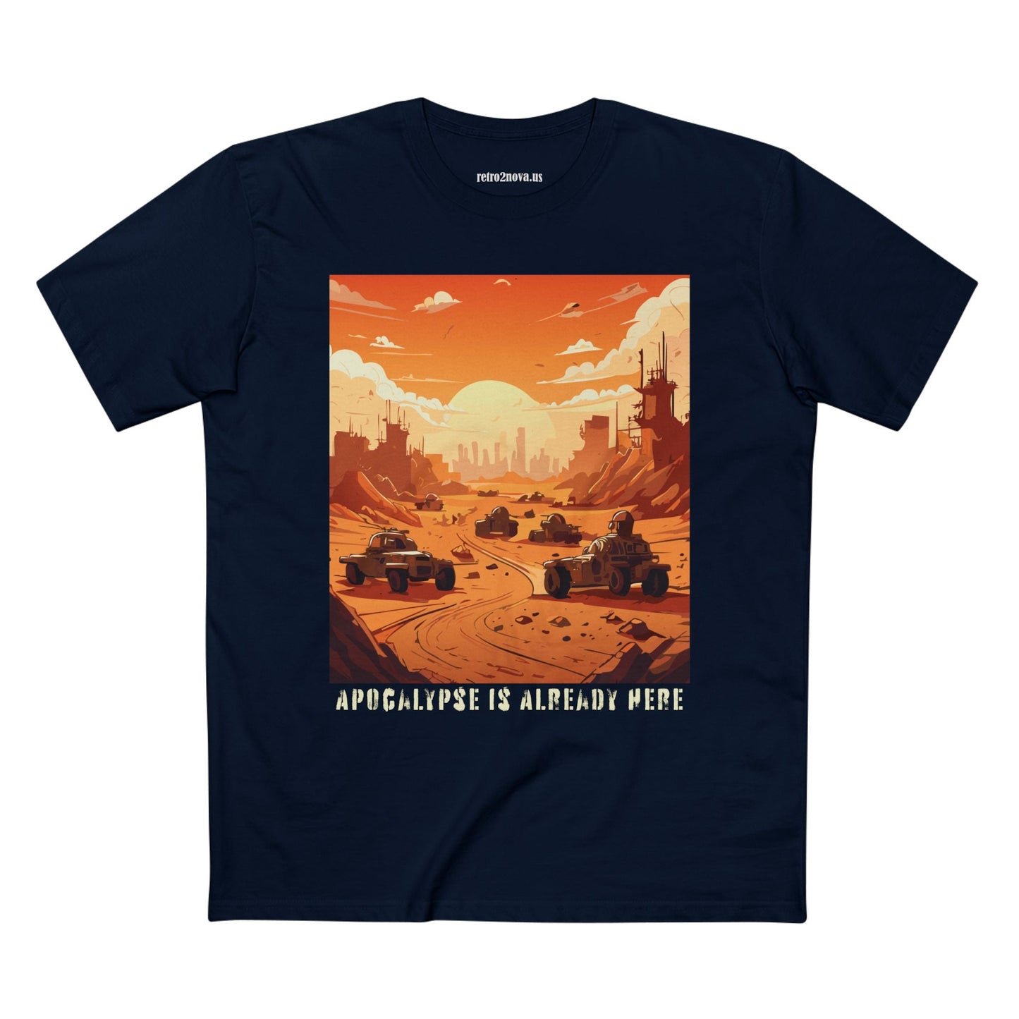 Retro2Nova Cataclysm Doomsday Unisex Premium Cotton Tee With Original Art Design