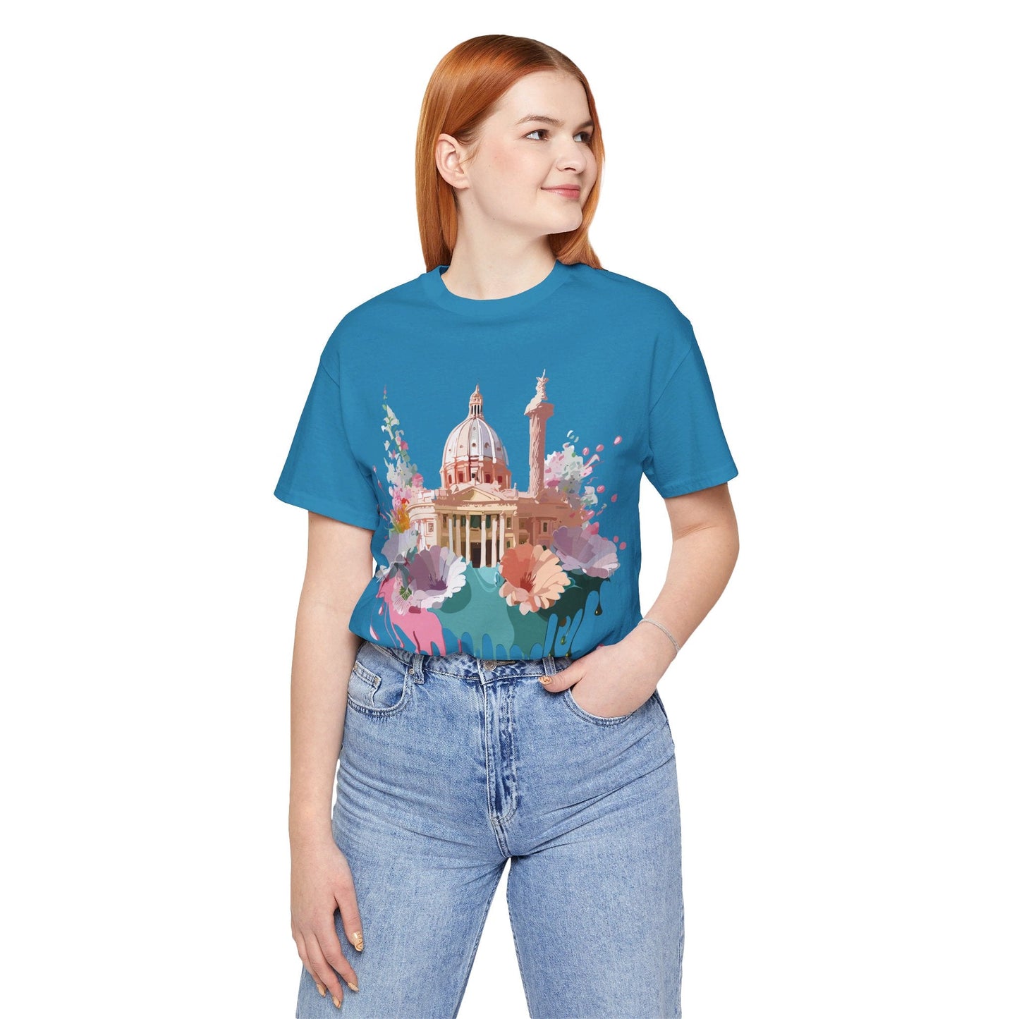 Tourist Shirt Rome Graphic Tee Unisex Jersey Short Sleeve Art Design By Adelpha Artwork
