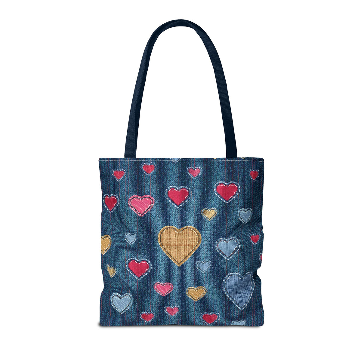 Love Day Graphic Design Denim Fabric Imitation Print Unisex Canvas Bag POLY 3 Sizes Tote Bag 201-24