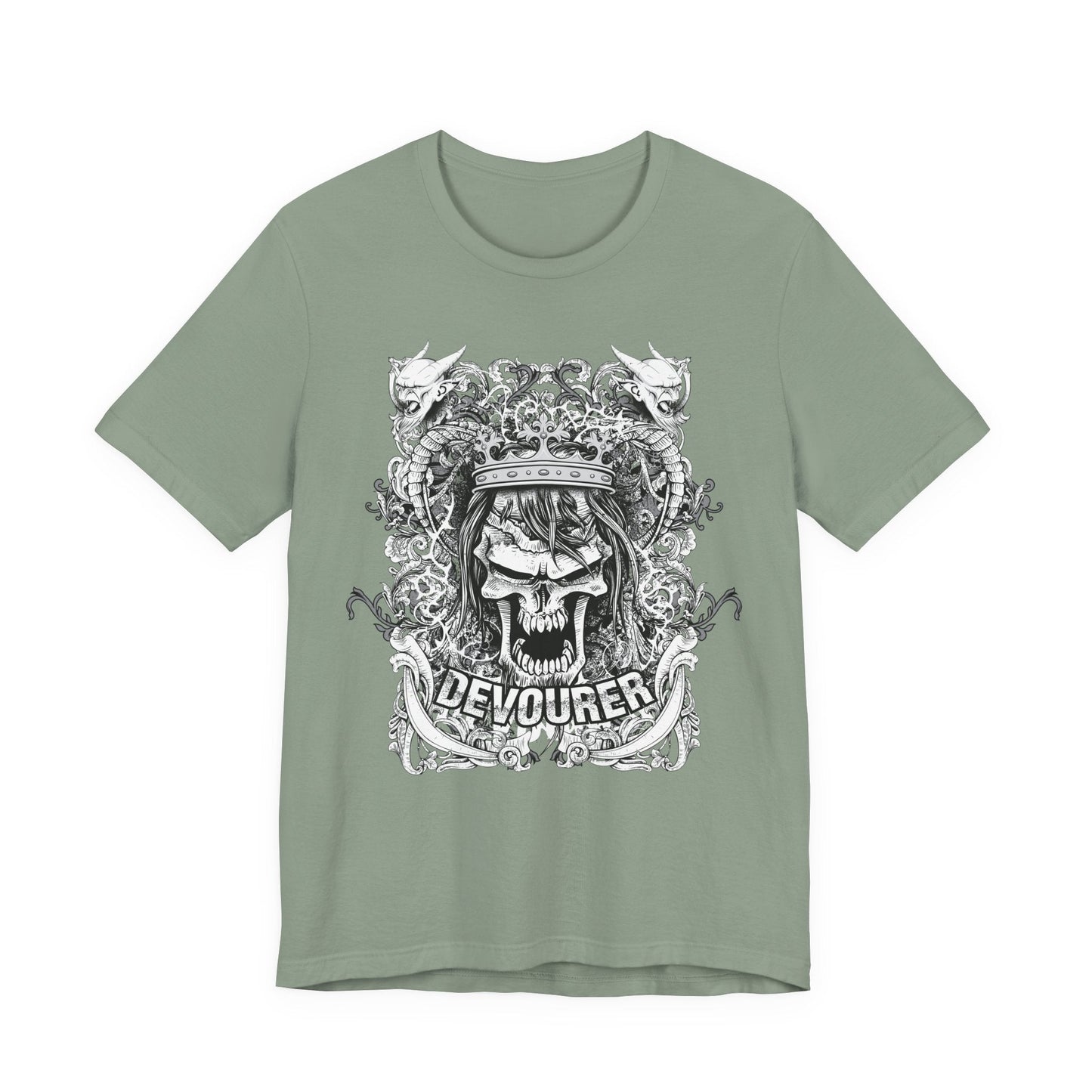 Gothic Skull Illustration Graphic Unisex Cotton T-Shirt r13