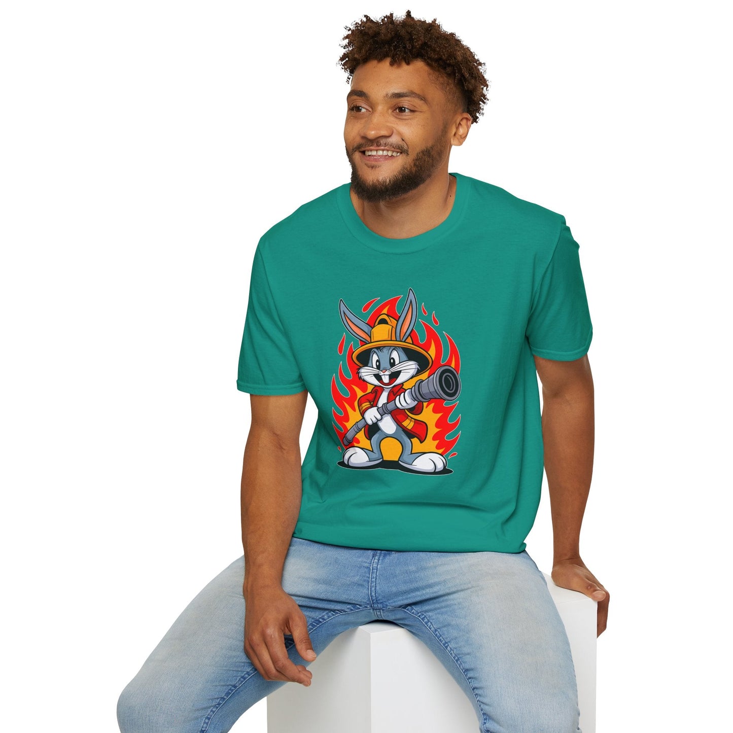 Cartoon Bunny Graphic Unisex Cotton Animal Animation Artwork Design Tee 11