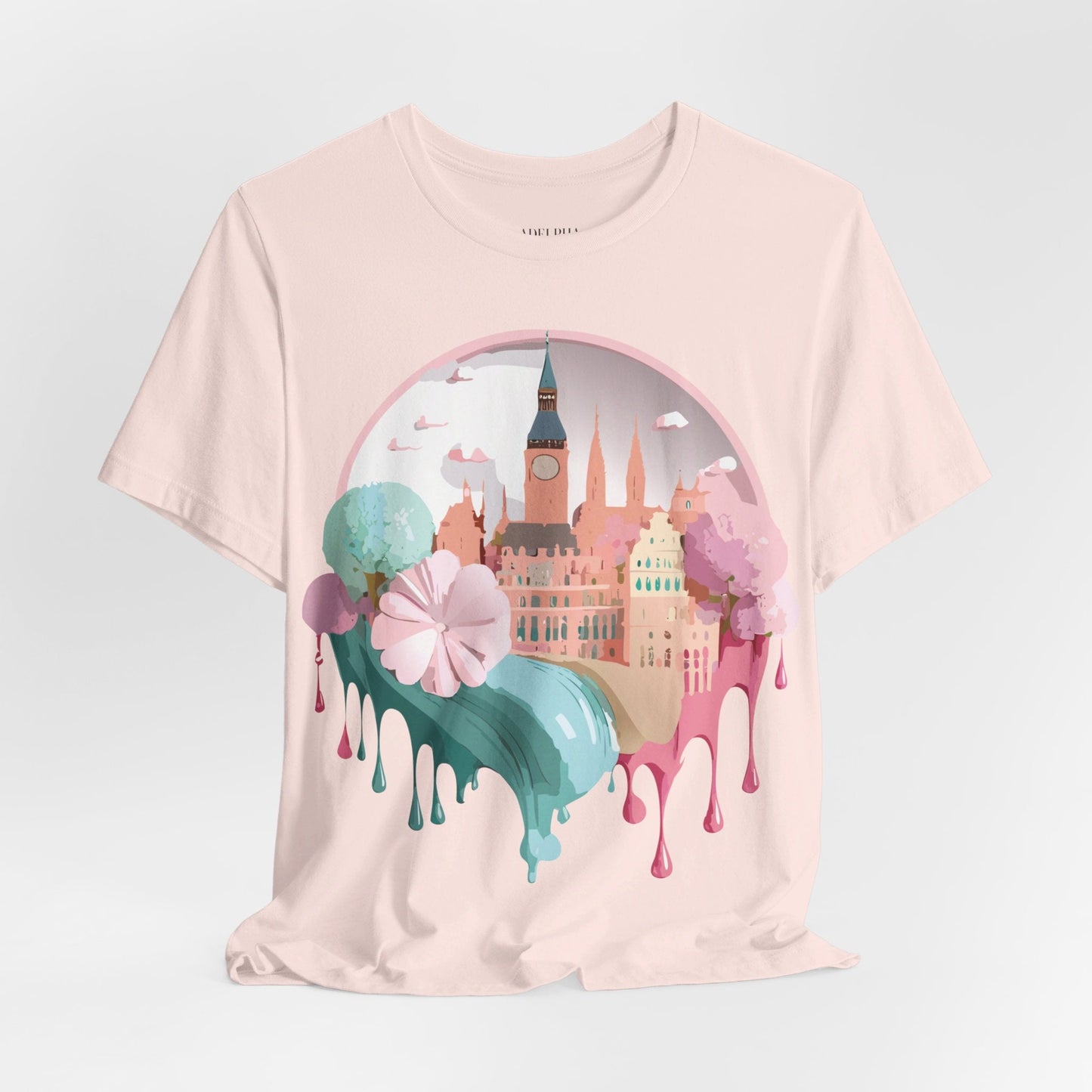 Prague Tourist Shirt Unisex Graphic Tee Featuring Vintage Inspired Art By Adelpha