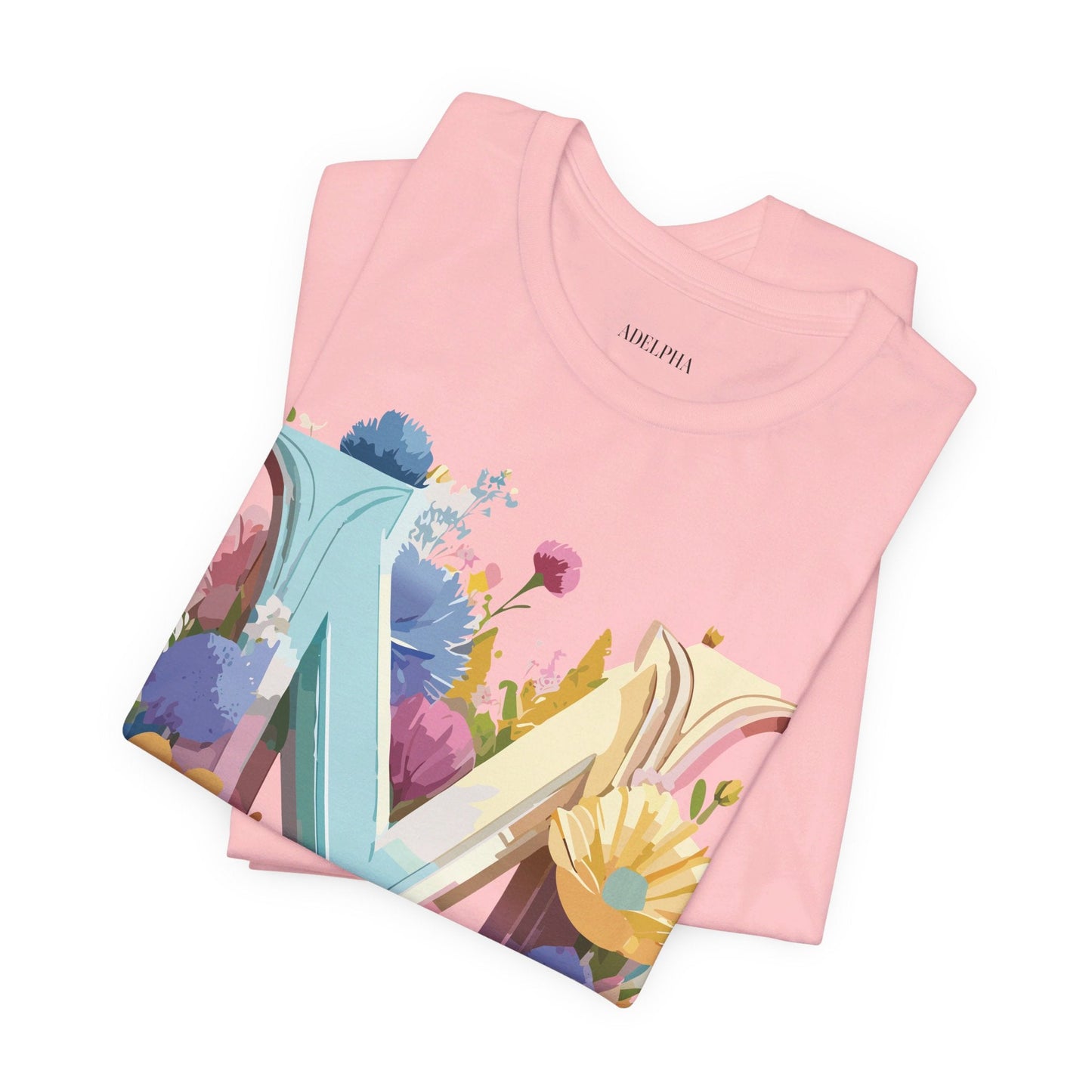 Letter M Shirt Unisex Graphic Tee Adelpha Vintage Inspired Art Design Short Sleeve
