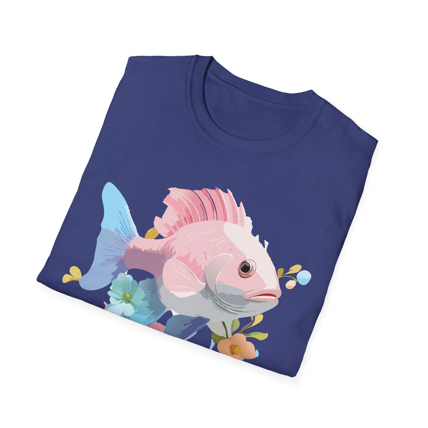 Fish Art Design Shirt Unisex Graphic Tee With Fish Illustration Gildan Softstyle 64000
