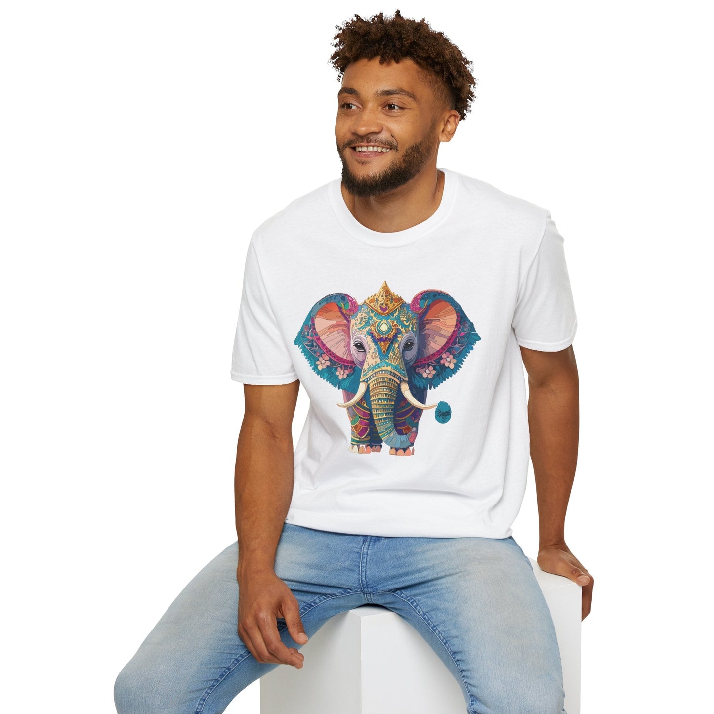 Elephant Shirt Unisex Animal Tee Softstyle 100 Percent Ring Spun Cotton Gildan 64000