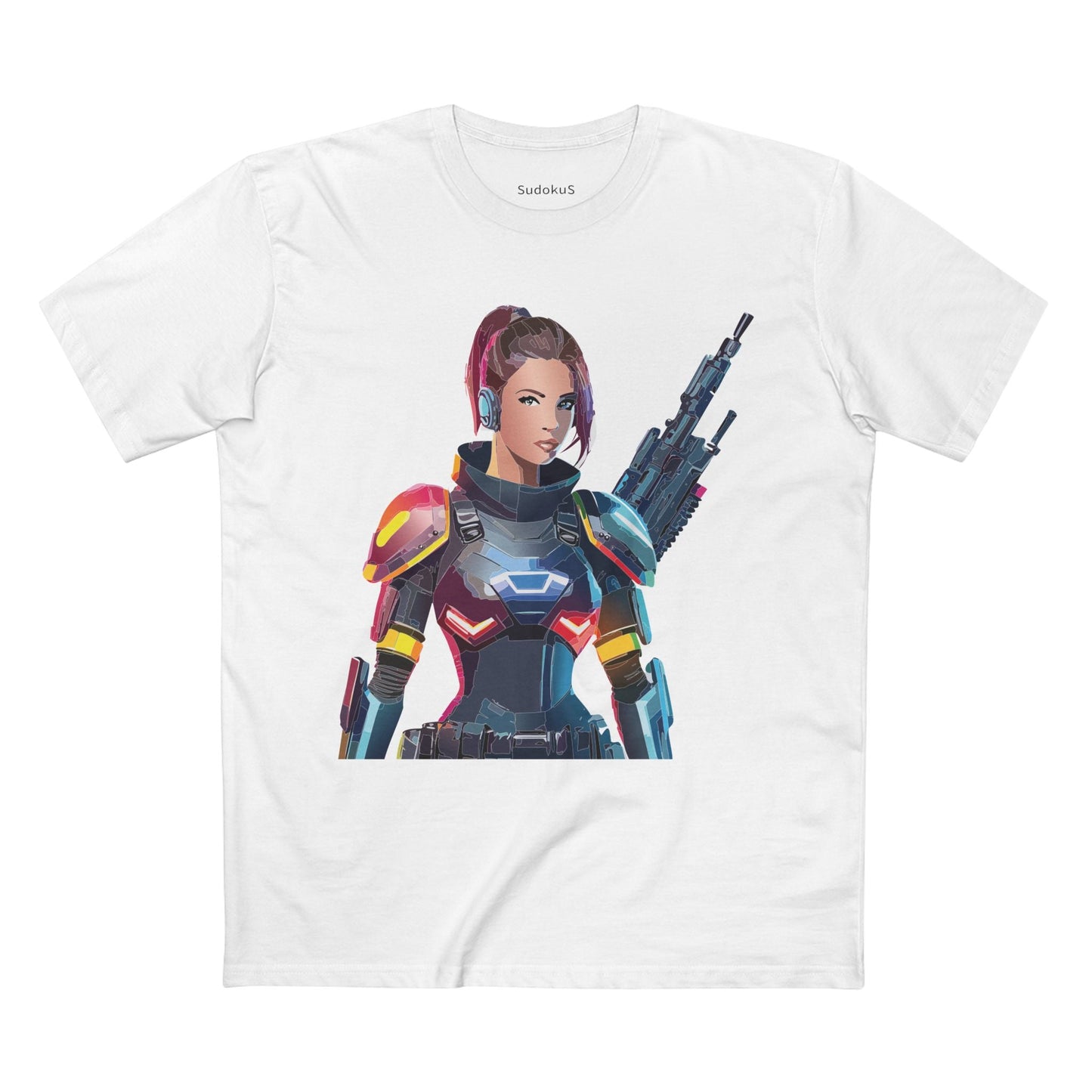 Army-woman Graphic Unisex 100 Cotton Staple Tee 22