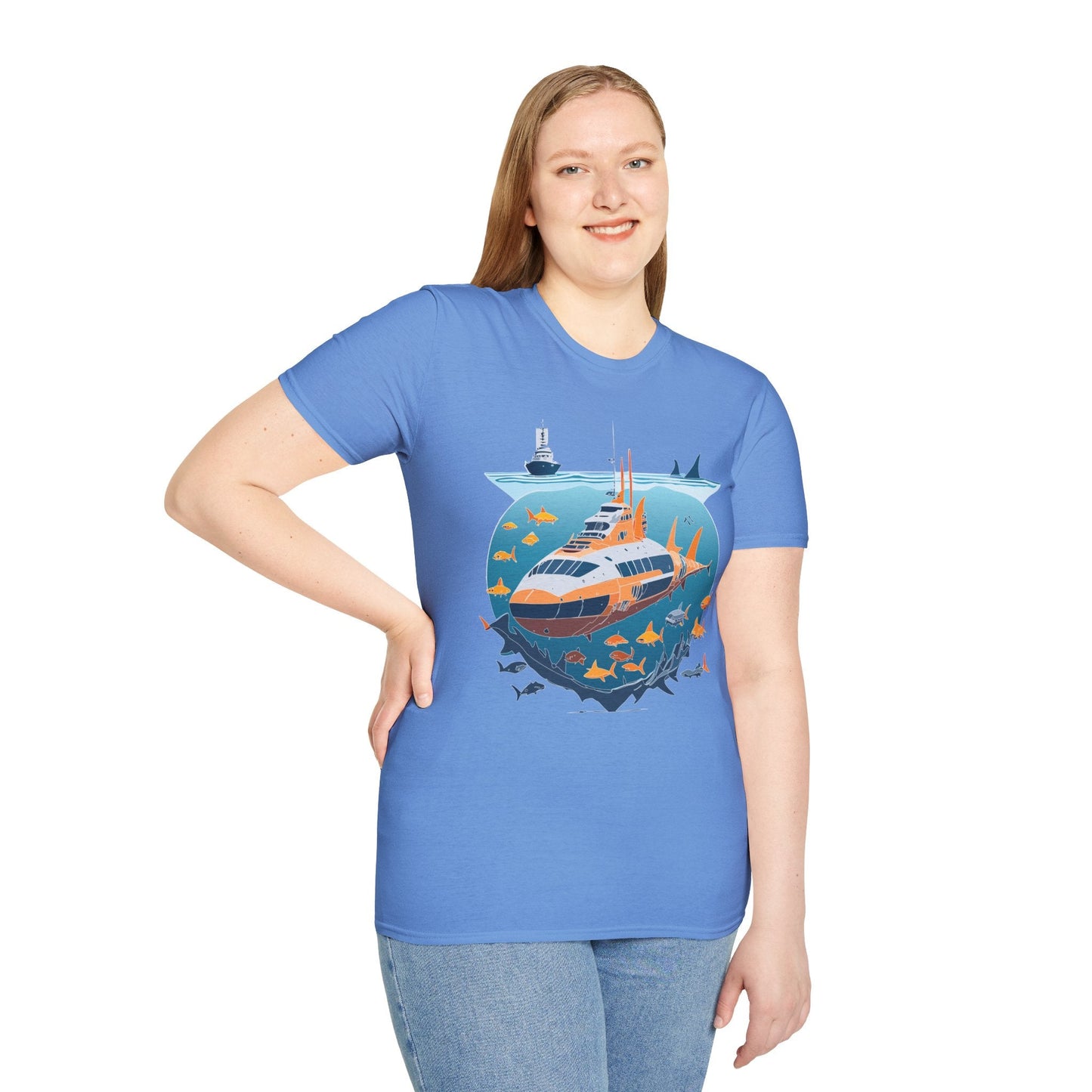 Ocean Tee Shirt Unisex Short Sleeve Gildan Softstyle 64000 Premium Comfort Ocean Artwork