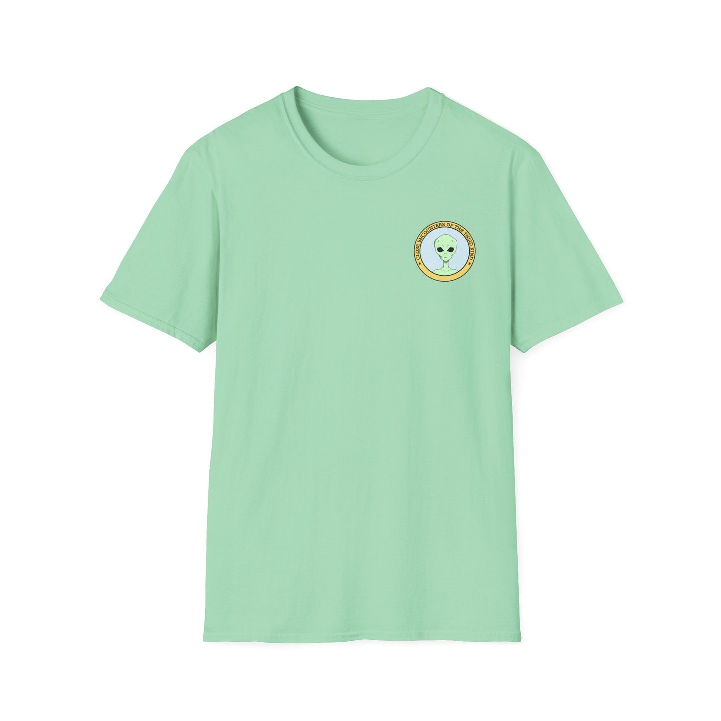 Alien Badge TShirt  Small Chest Logo I Believe Retro Space Tee
