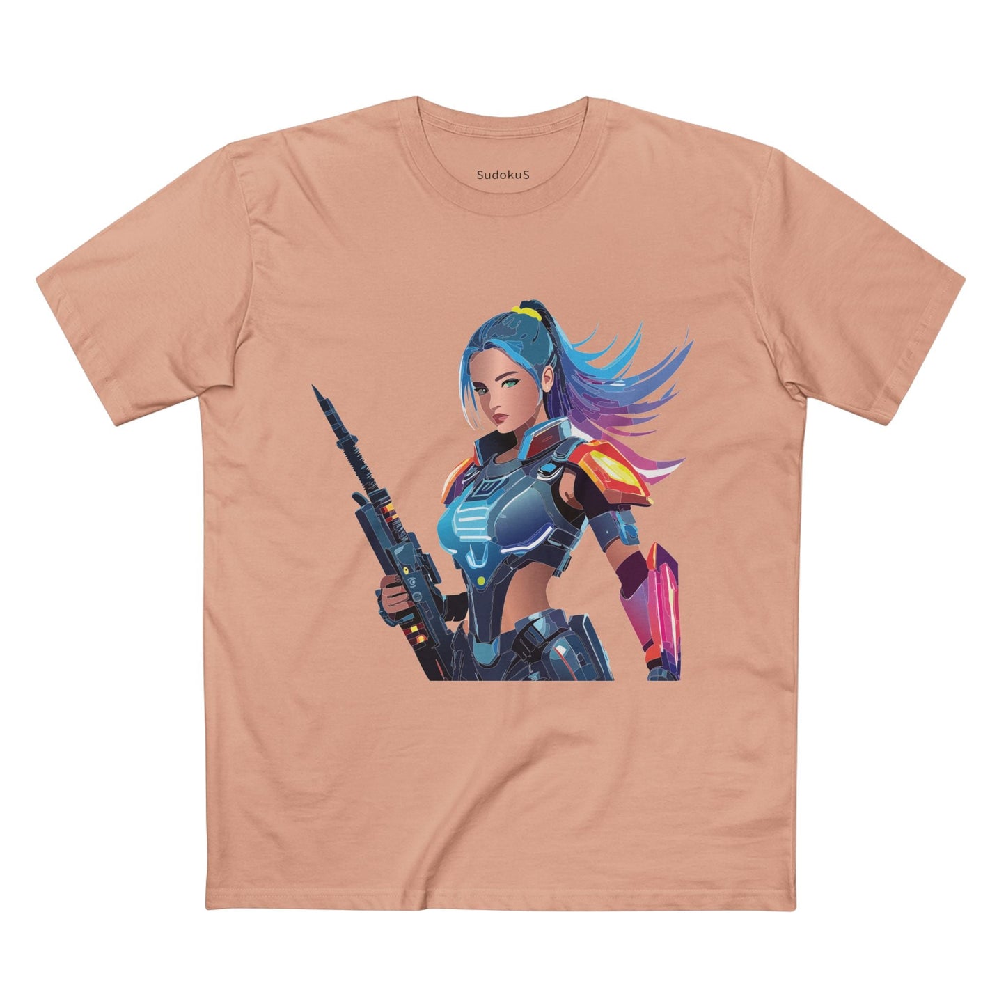 Army-woman Graphic Unisex 100 Cotton Staple Tee 9