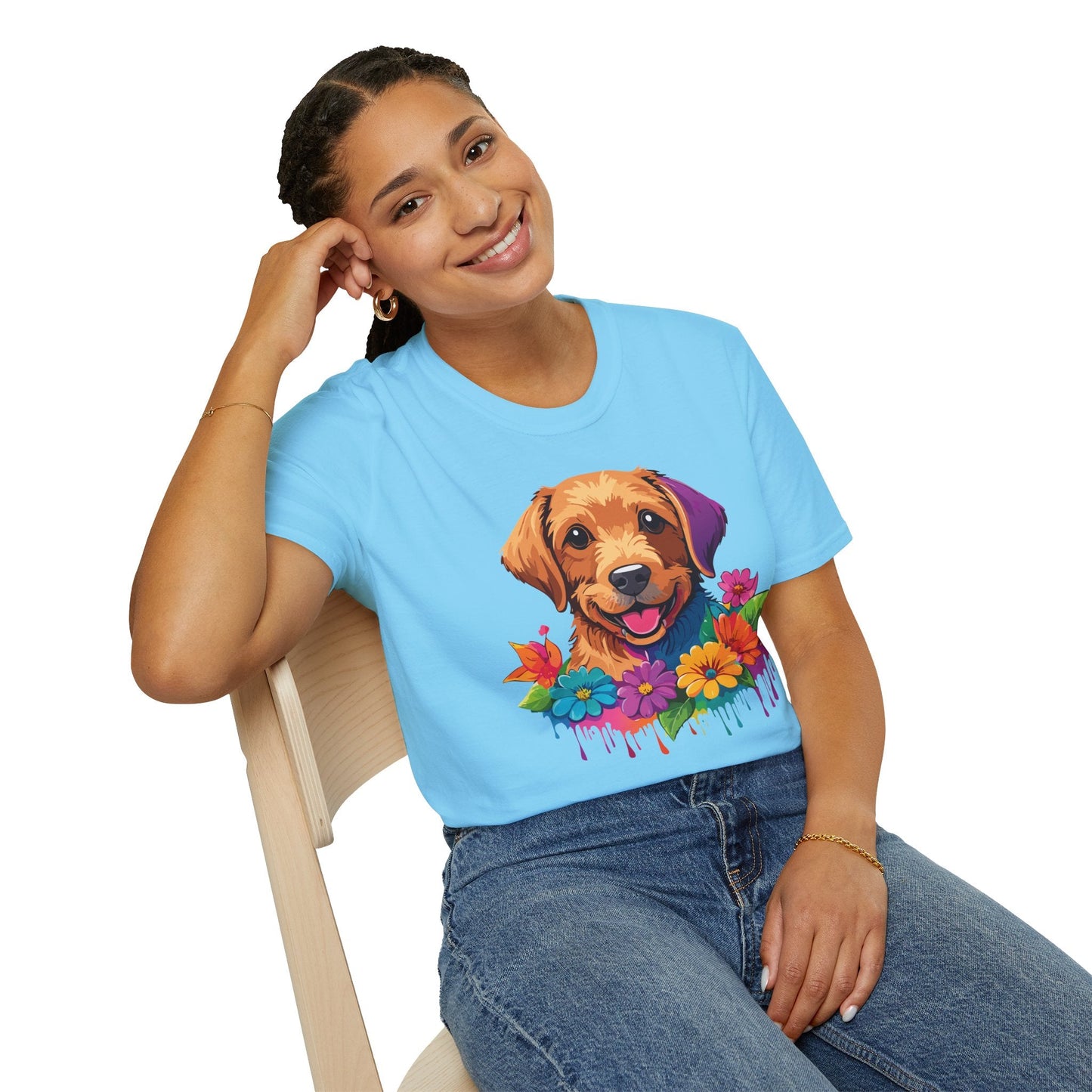 Unisex Dog Shirt With Animals Tee Softstyle Gildan 64000 Comfort Fit