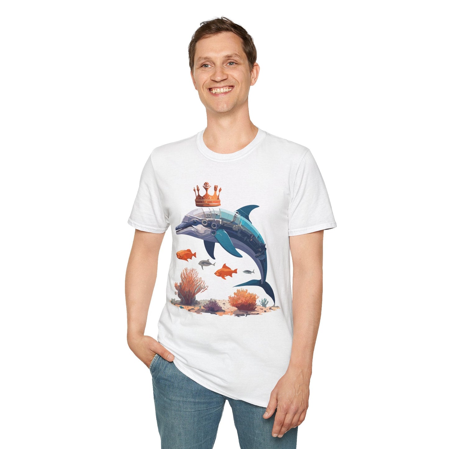 Dolphin Shirt Unisex Softstyle Short Sleeve Tee Gildan 64000 100 Percent Ring Spun Cotton