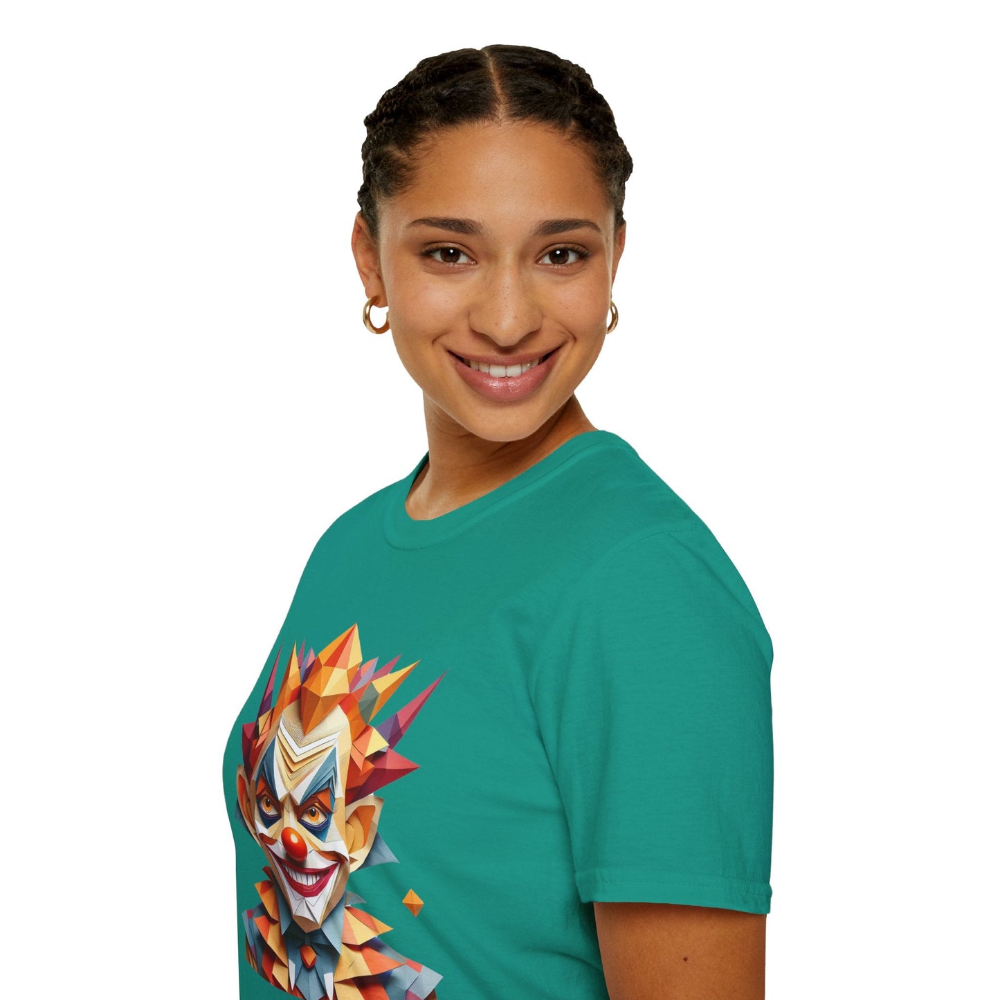 Unisex Clown Shirt With Funny Man Scary Man Circus Theme Tee Gildan Softstyle 64000